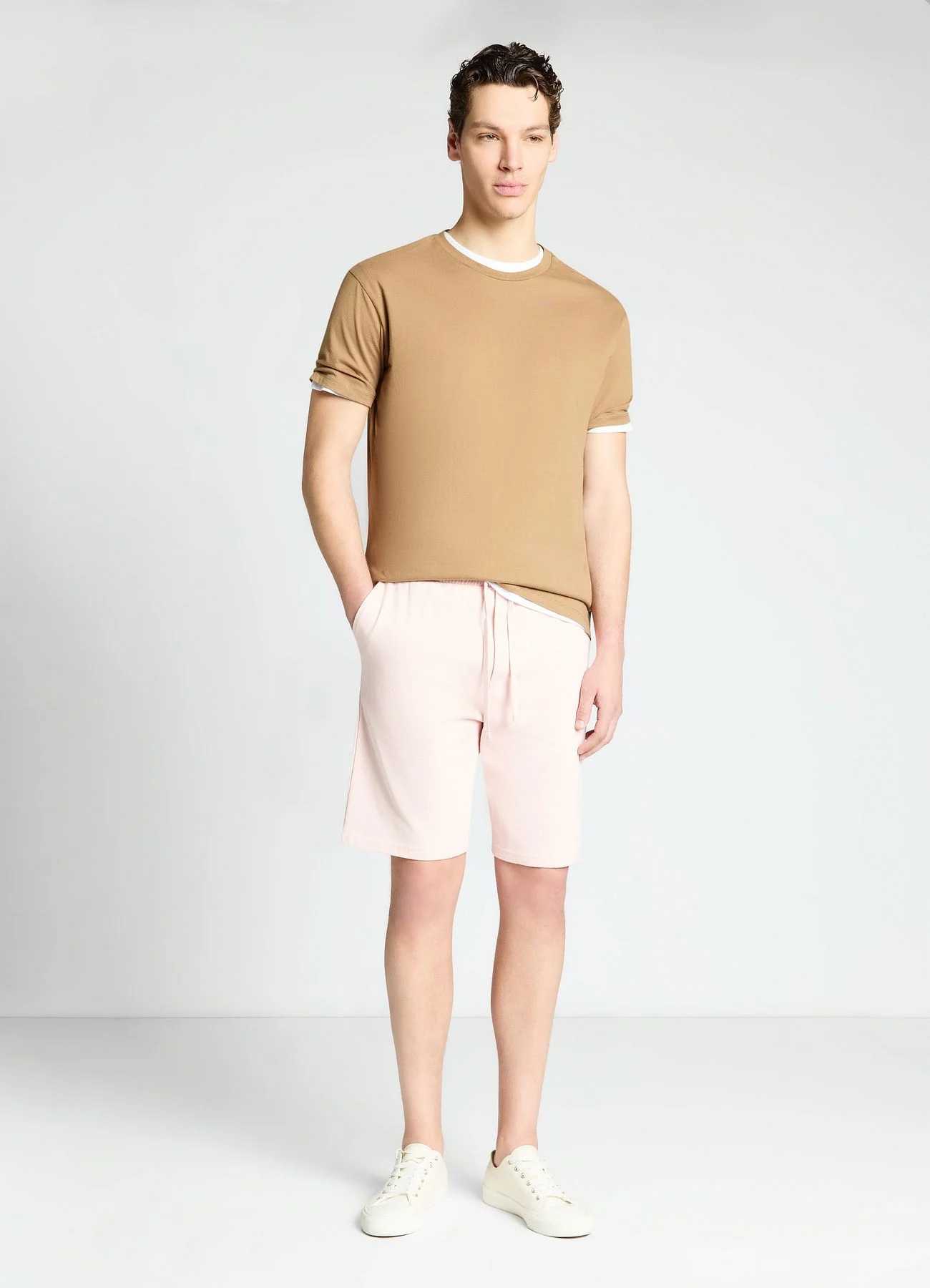 Pantaloncini ginnici tinta unita con coulisse
