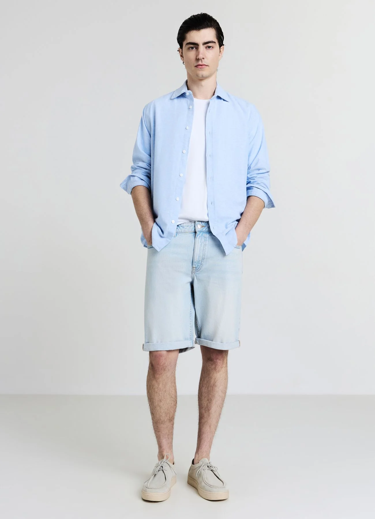 Pantaloncini in denim slavato - Image 3