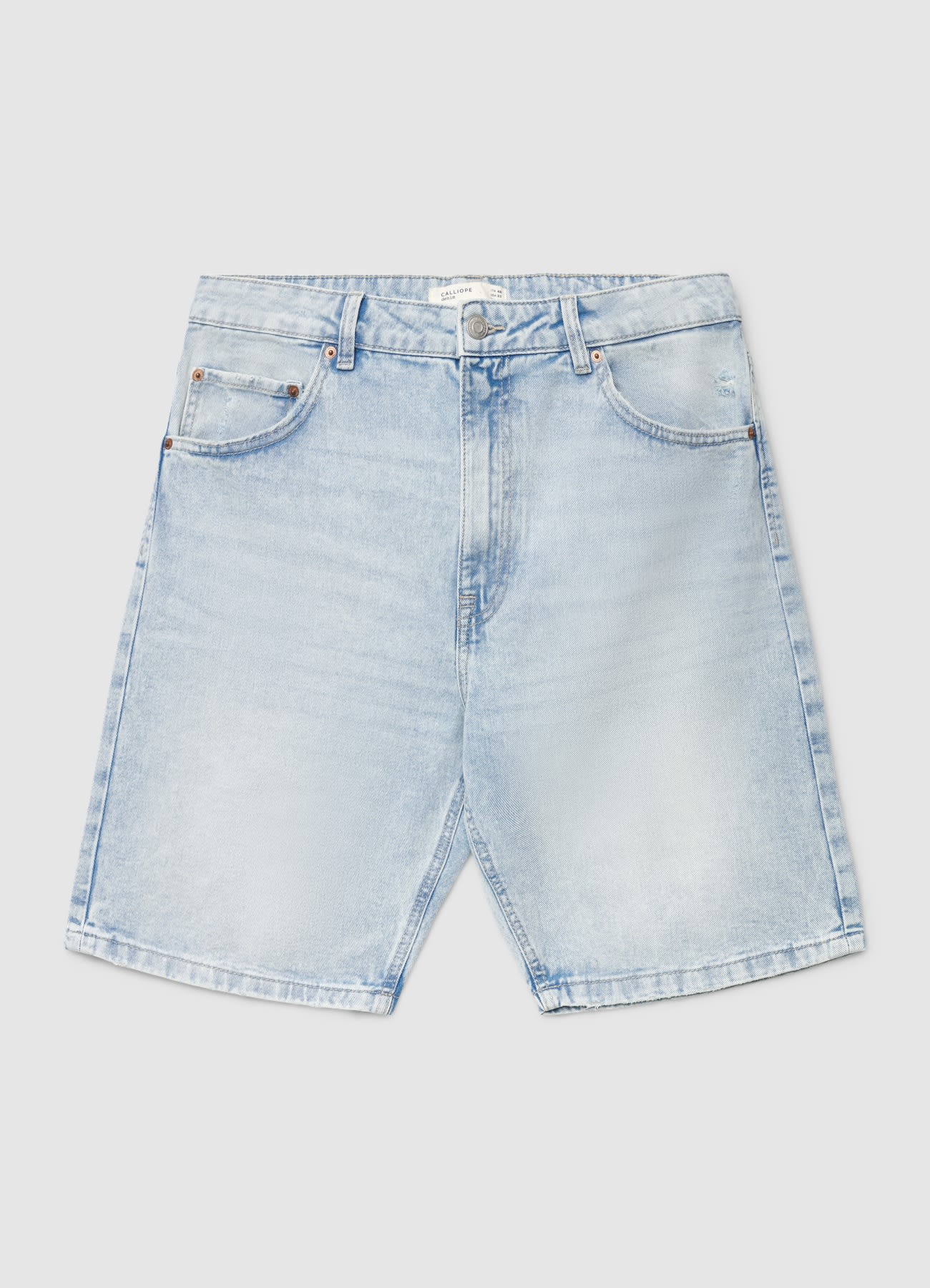 Pantaloncini jeans baggy a tinta unita