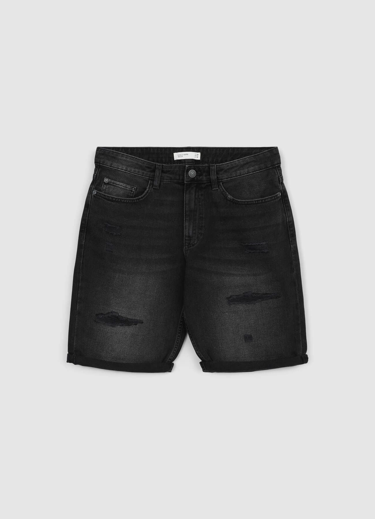 Pantaloncini jeans con strappi - Image 4
