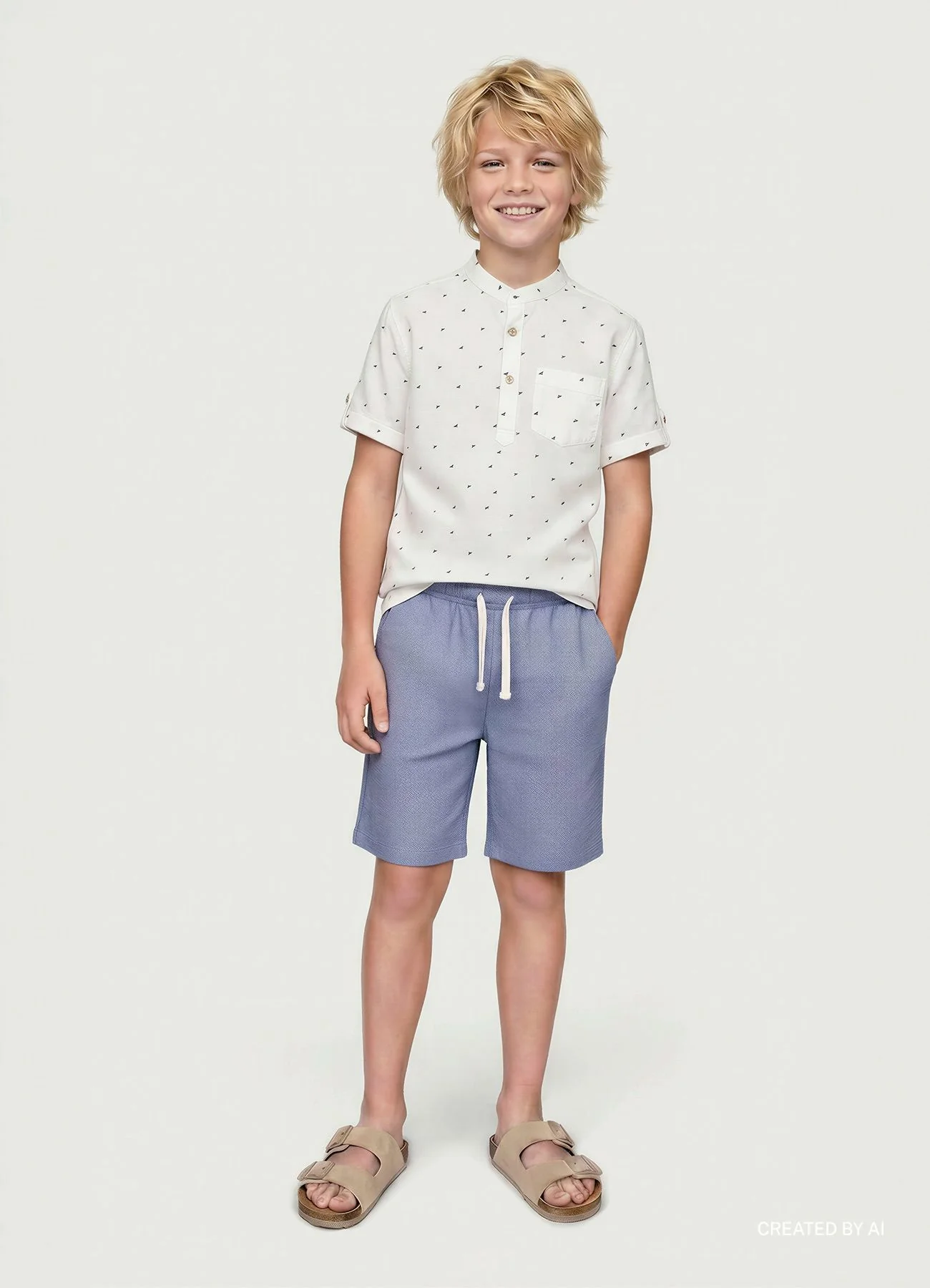 Pantaloncini jogger mélange con coulisse - Image 4