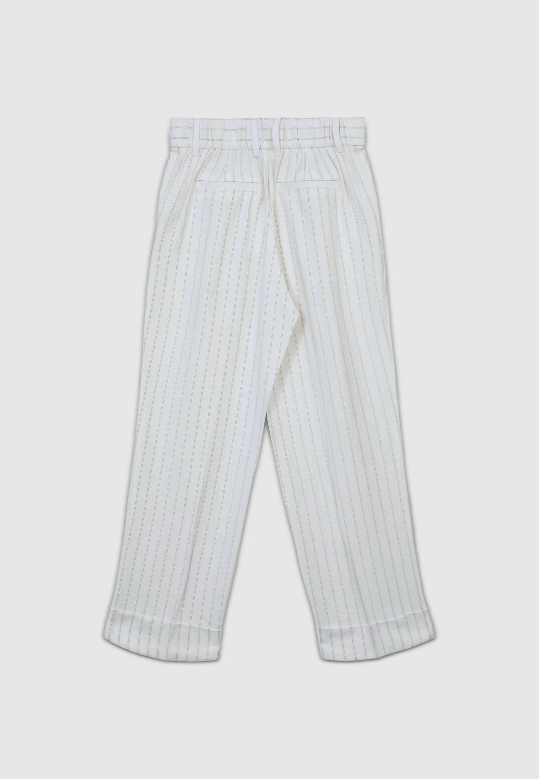 Pantalone classico a righe con risvolto - Image 4