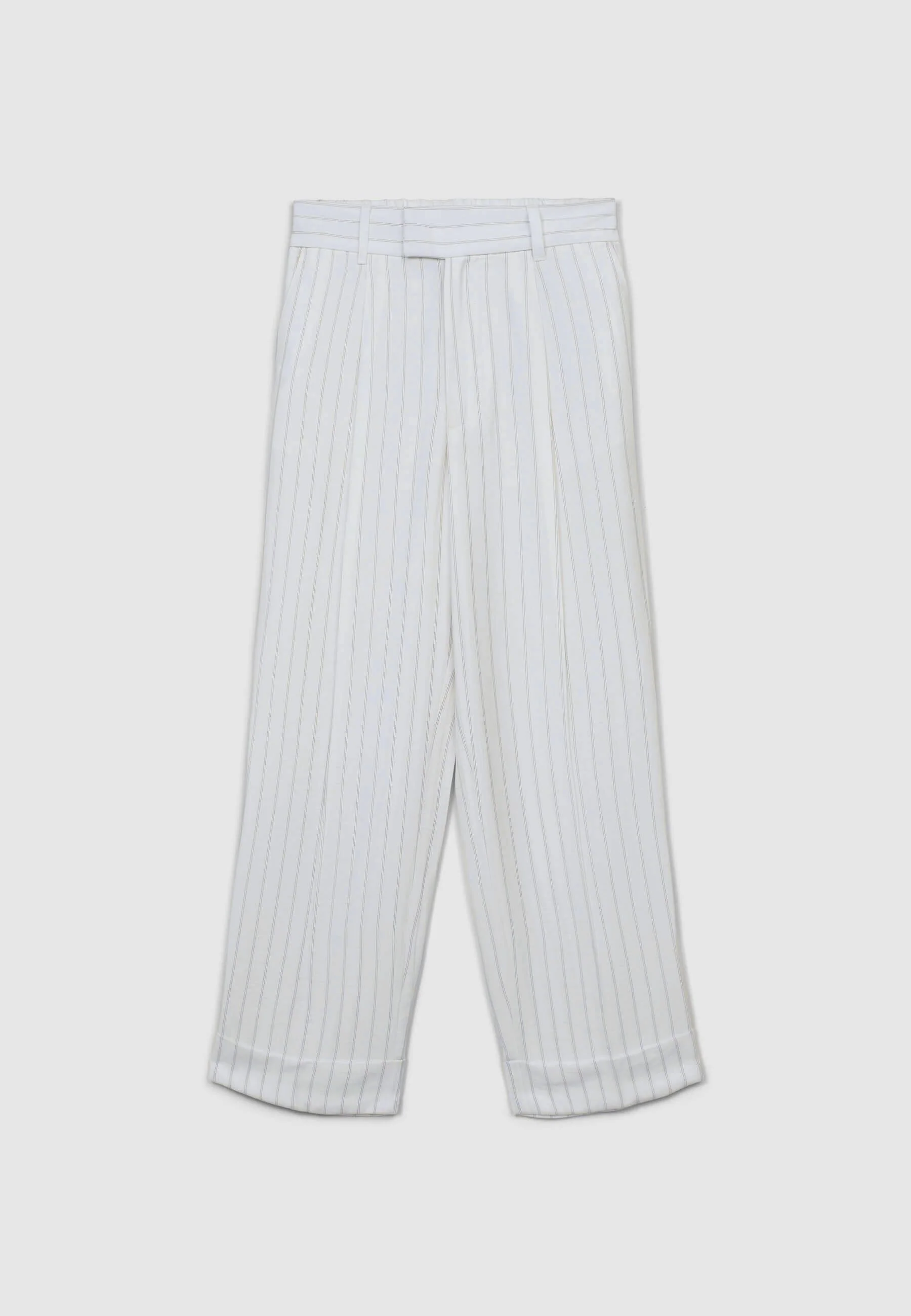 Pantalone classico a righe con risvolto - Image 5