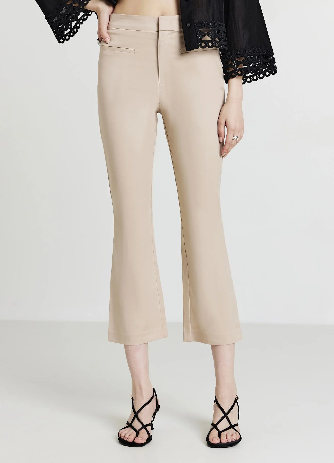Pantalone cropped flare in rasatello - Image 3