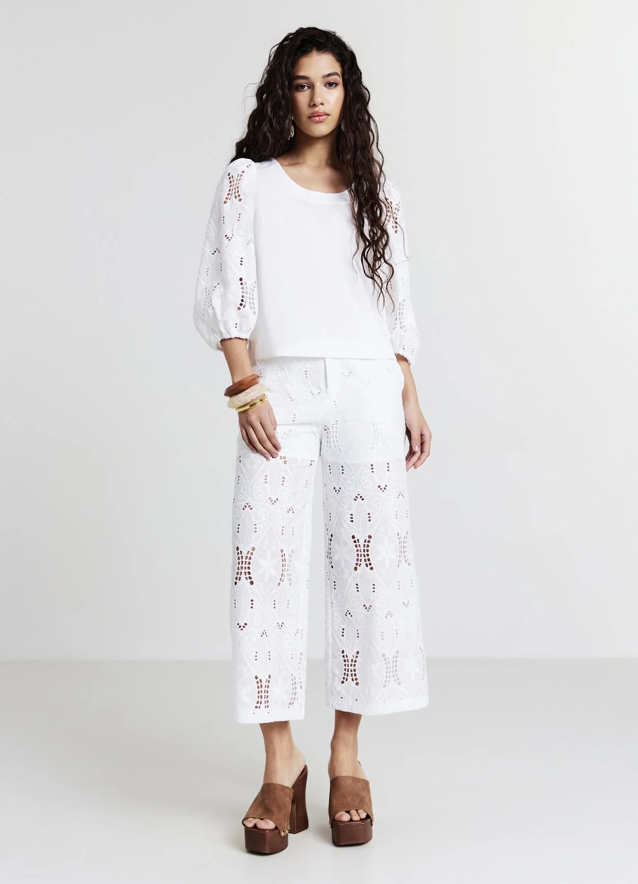Pantalone culotte sangallo