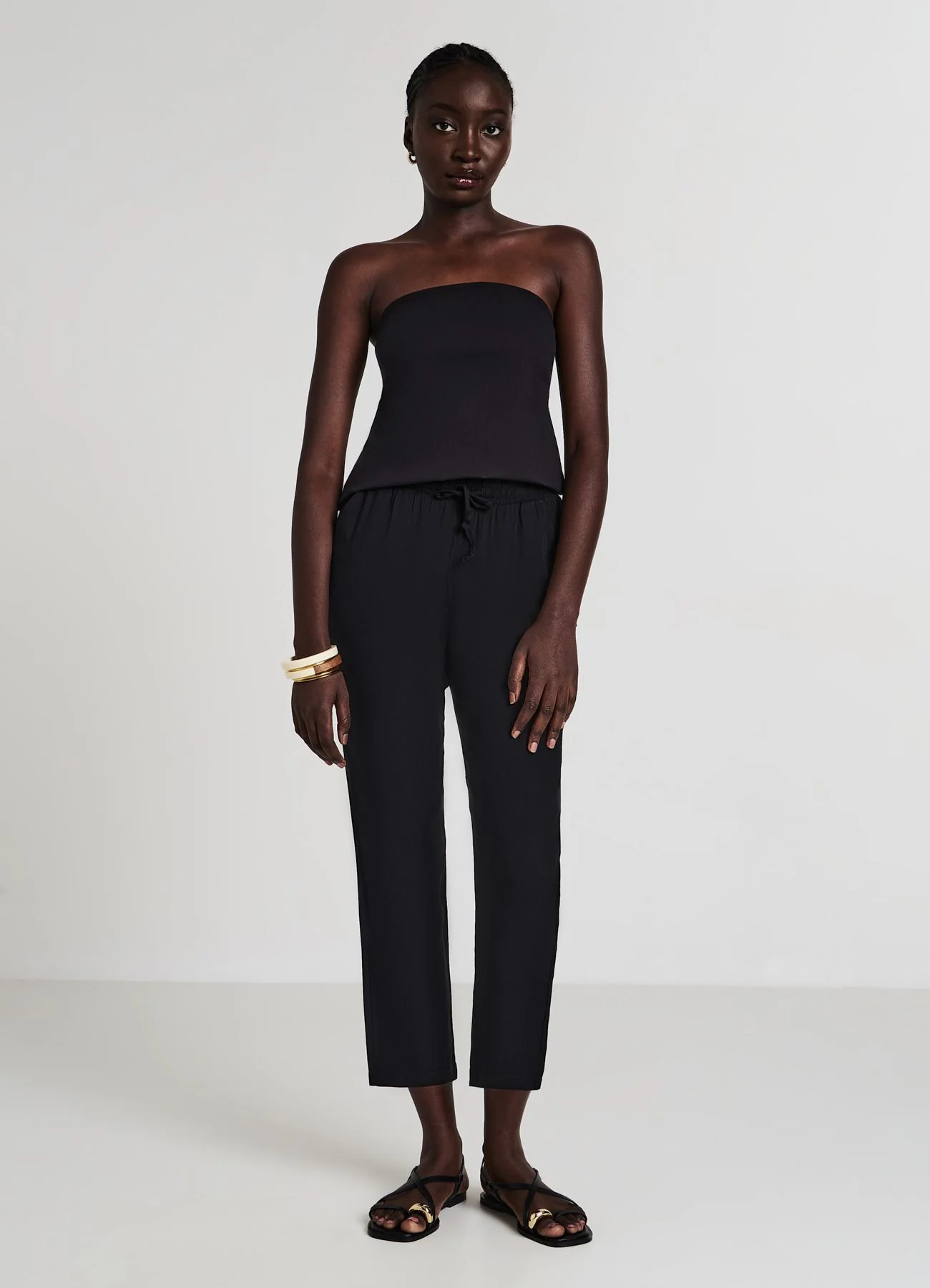 Pantalone lungo tinta unita