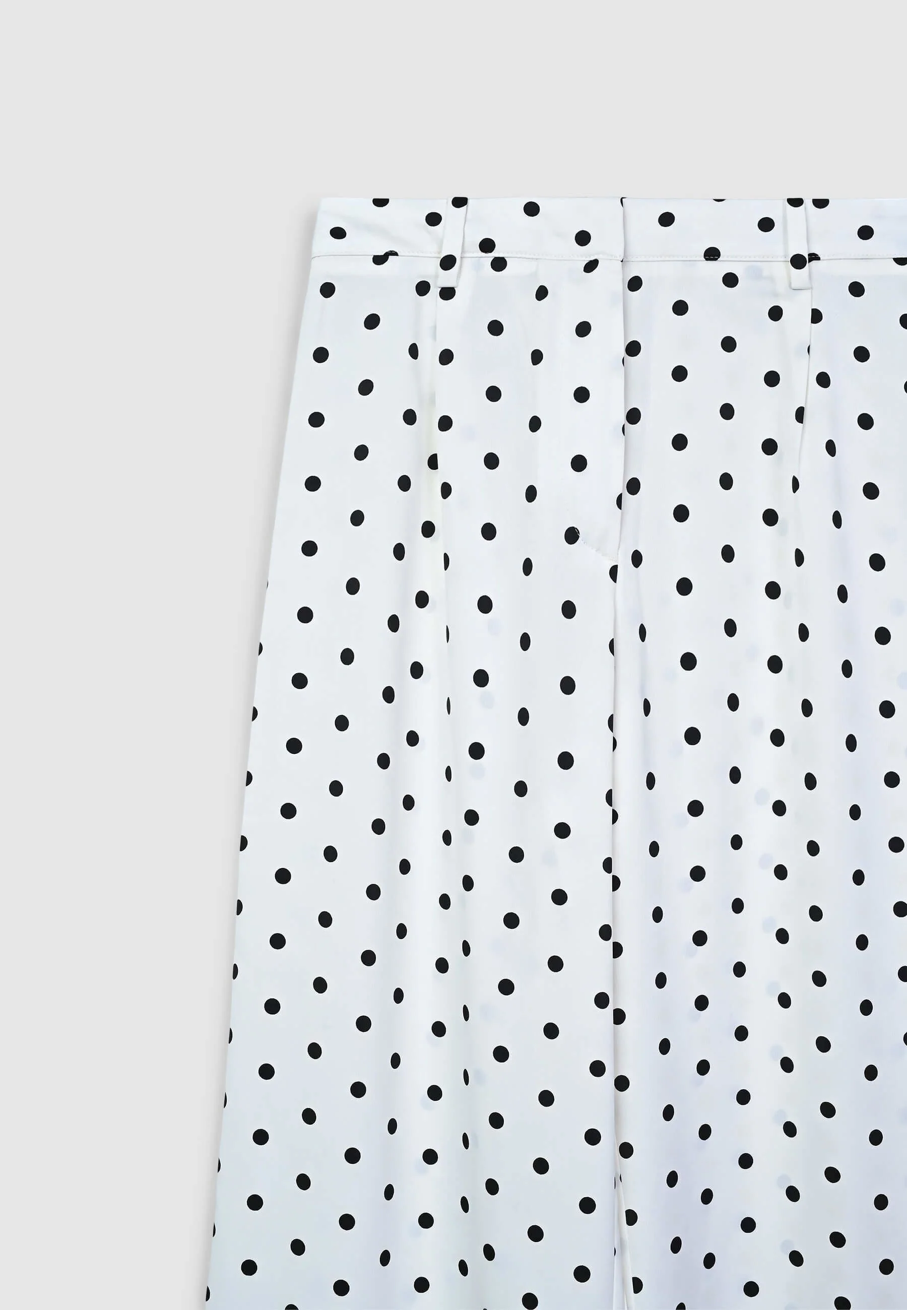 Pantalone palazzo simil satin a pois - Image 4