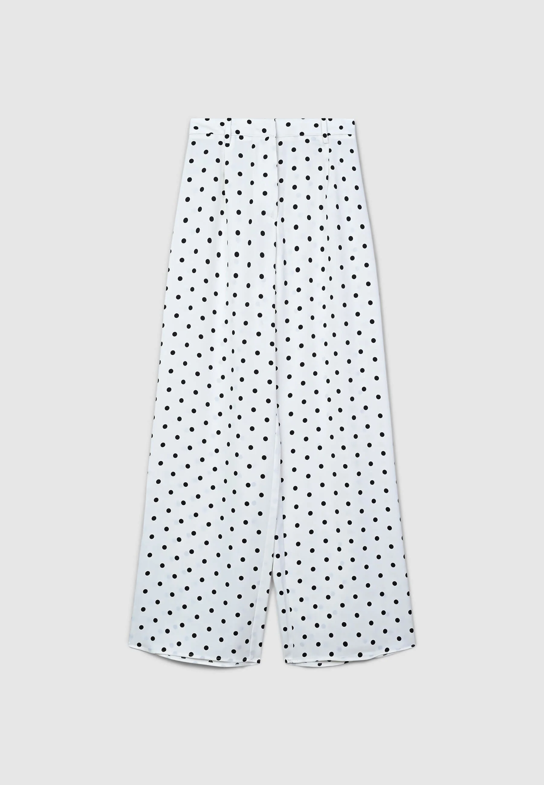 Pantalone palazzo simil satin a pois - Image 5