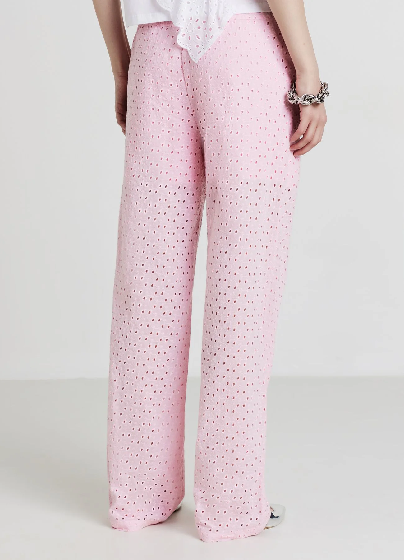 Pantalone straight in sangallo