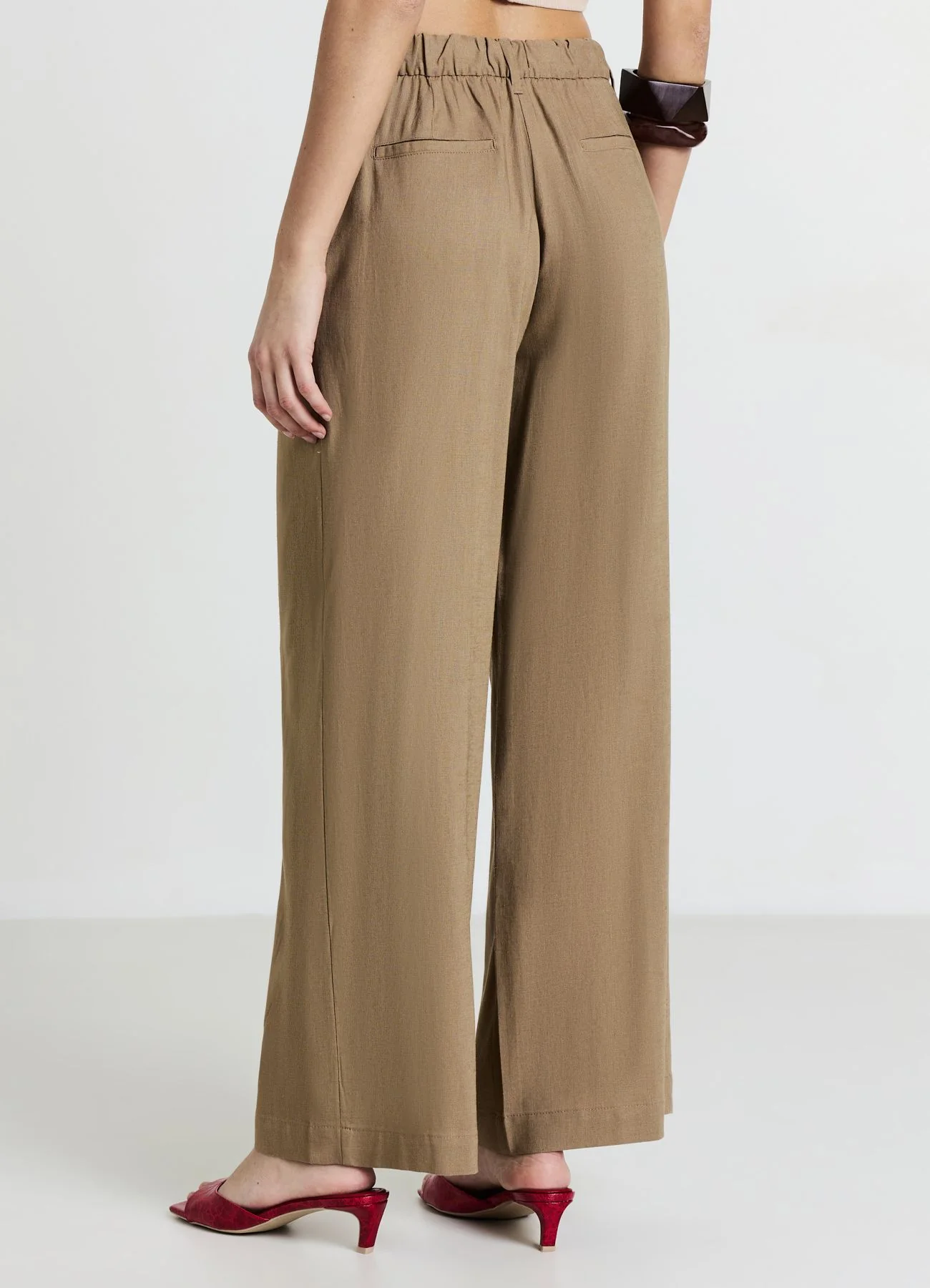 Pantaloni a palazzo misto lino - Image 2