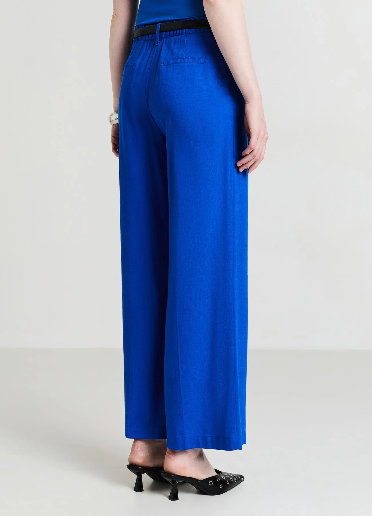 Pantaloni a palazzo misto lino - Image 3