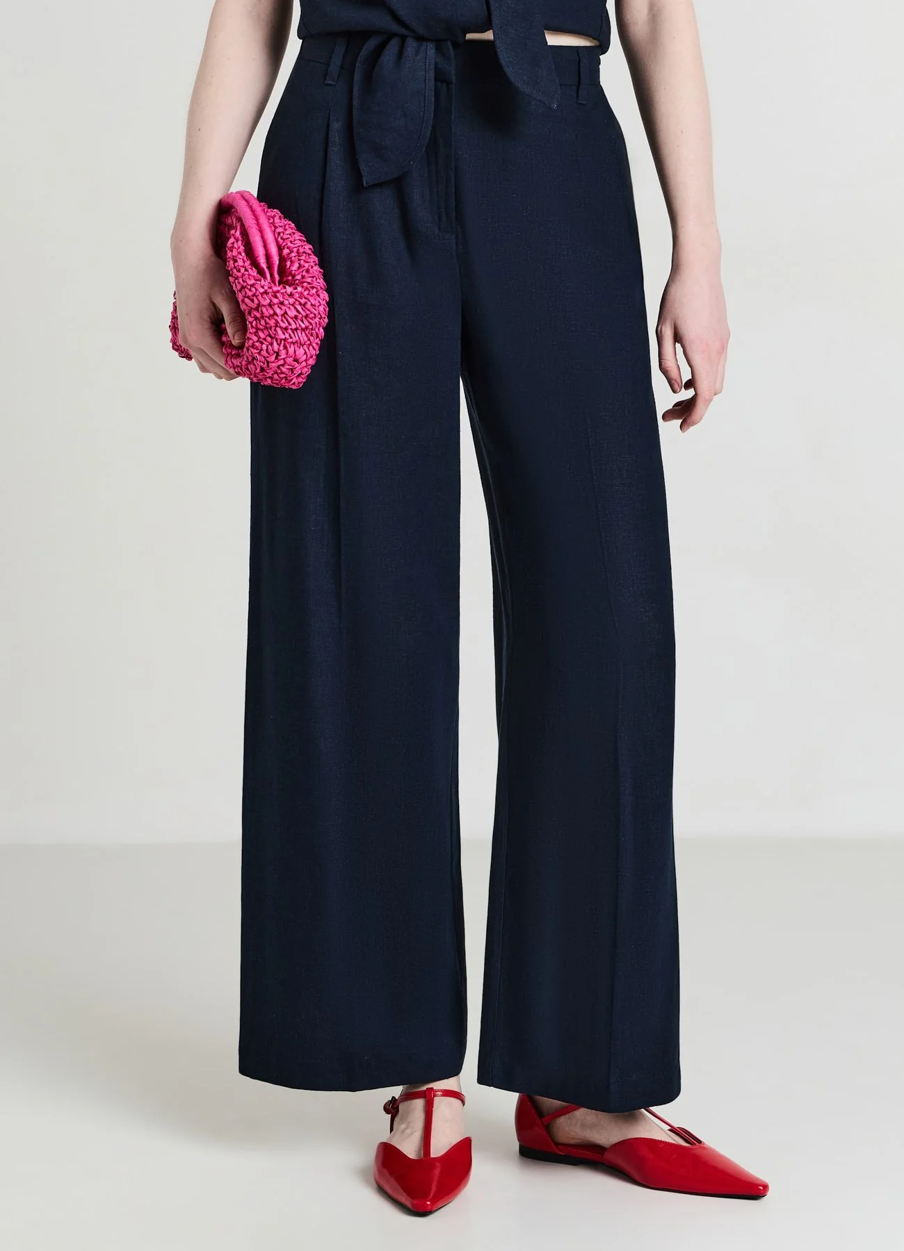 Pantaloni a palazzo misto lino - Image 3