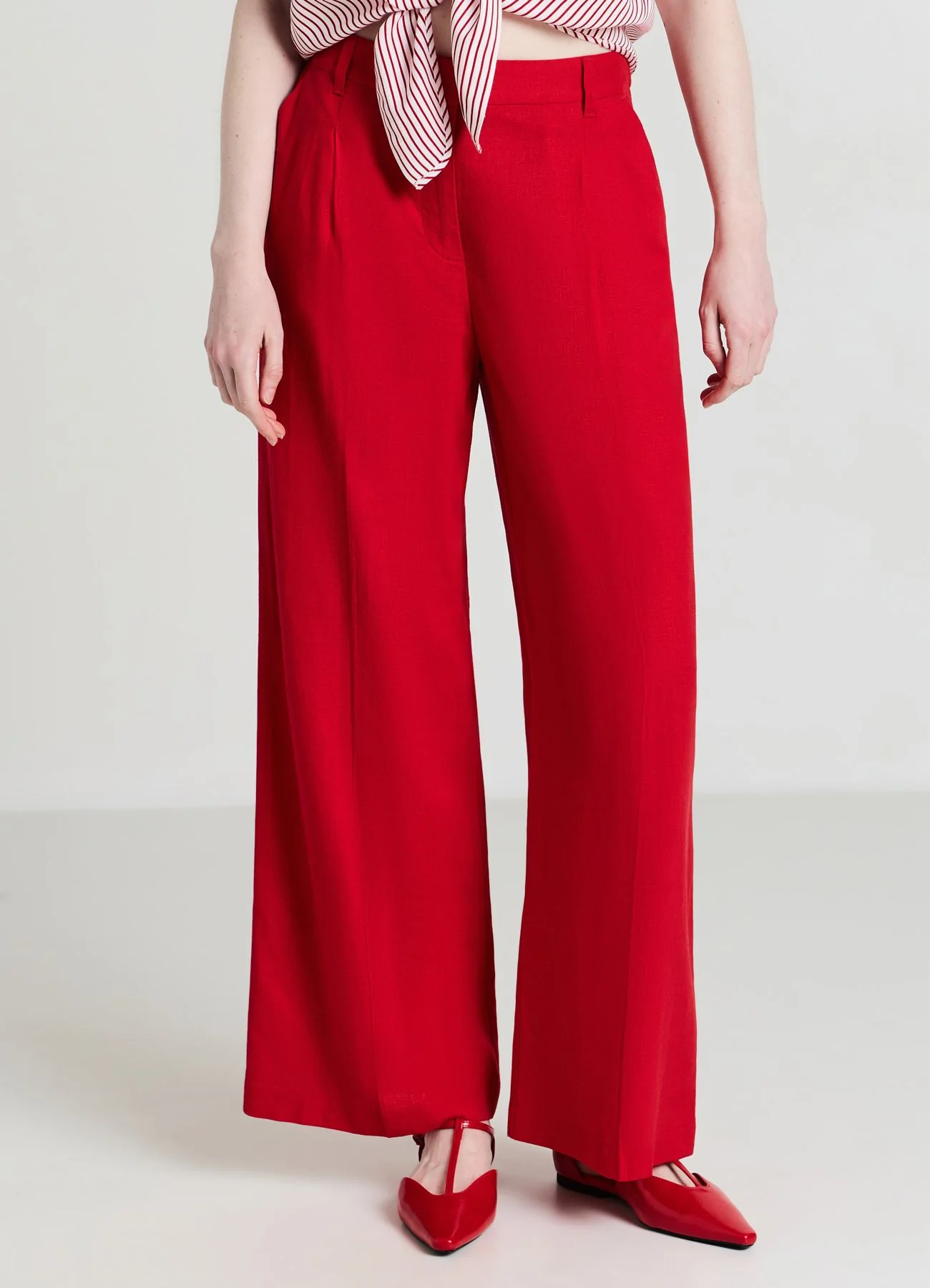 Pantaloni a palazzo misto lino - Image 2