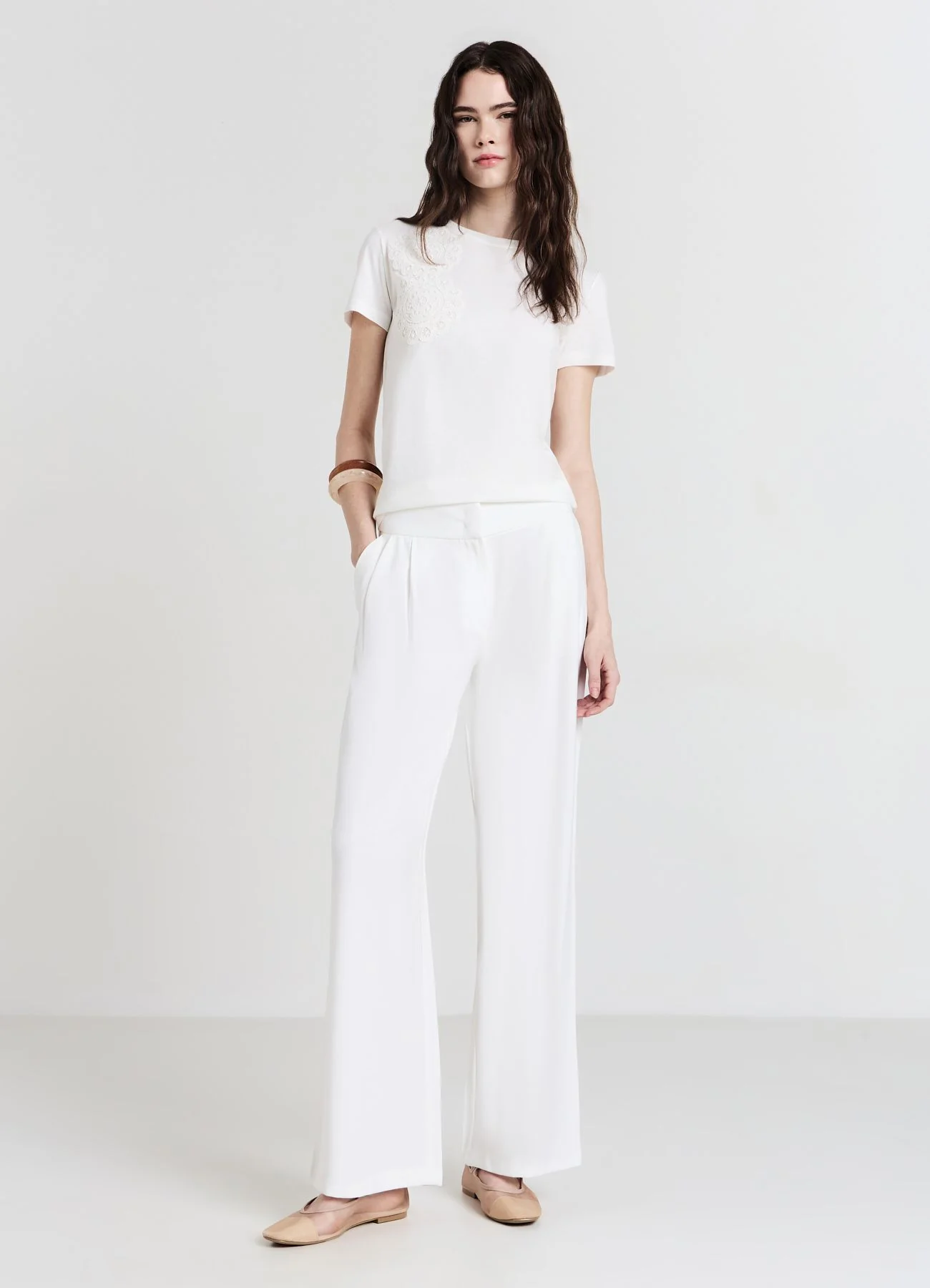 Pantaloni a palazzo tinta unita - Image 3