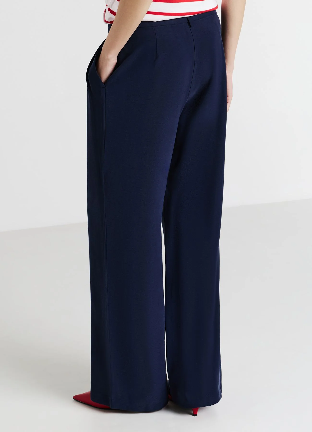 Pantaloni a palazzo tinta unita - Image 2