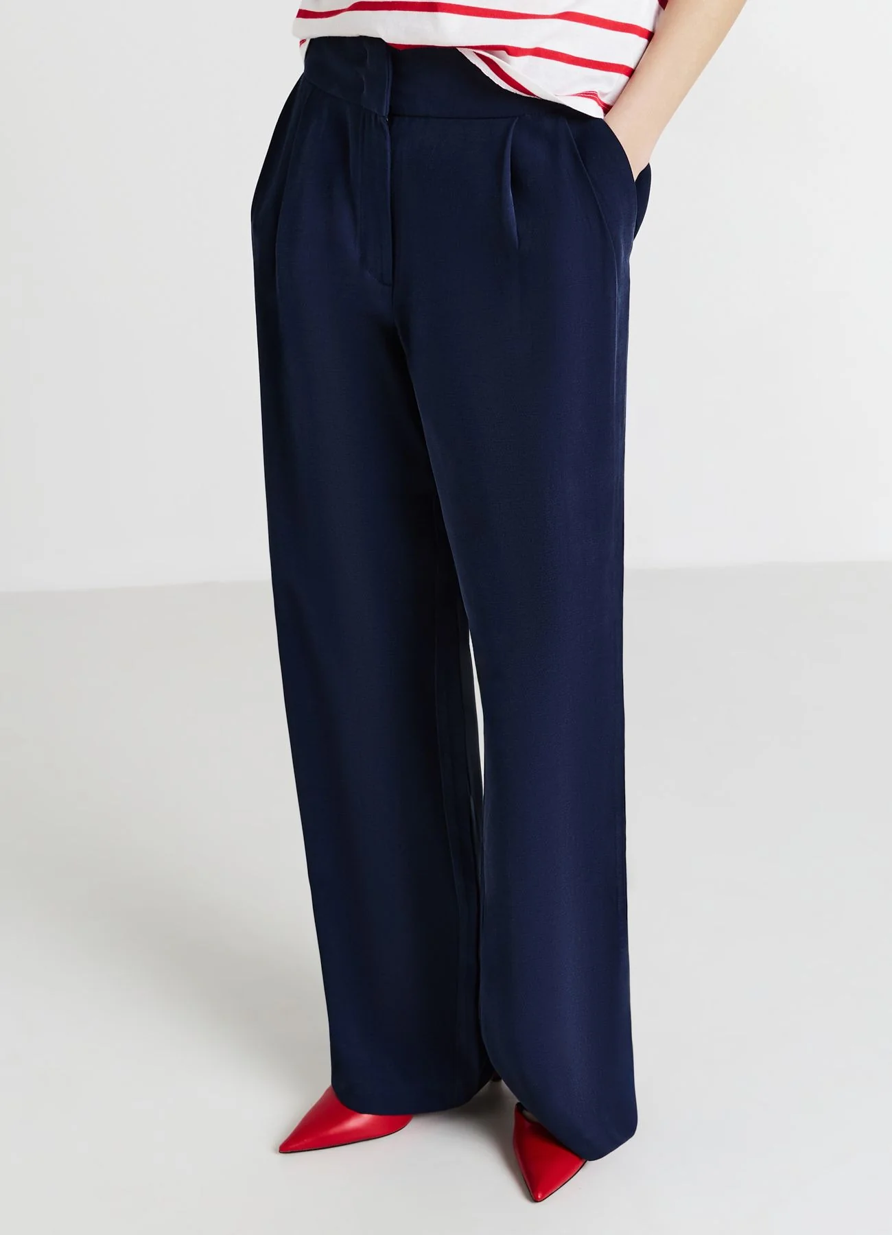 Pantaloni a palazzo tinta unita - Image 3