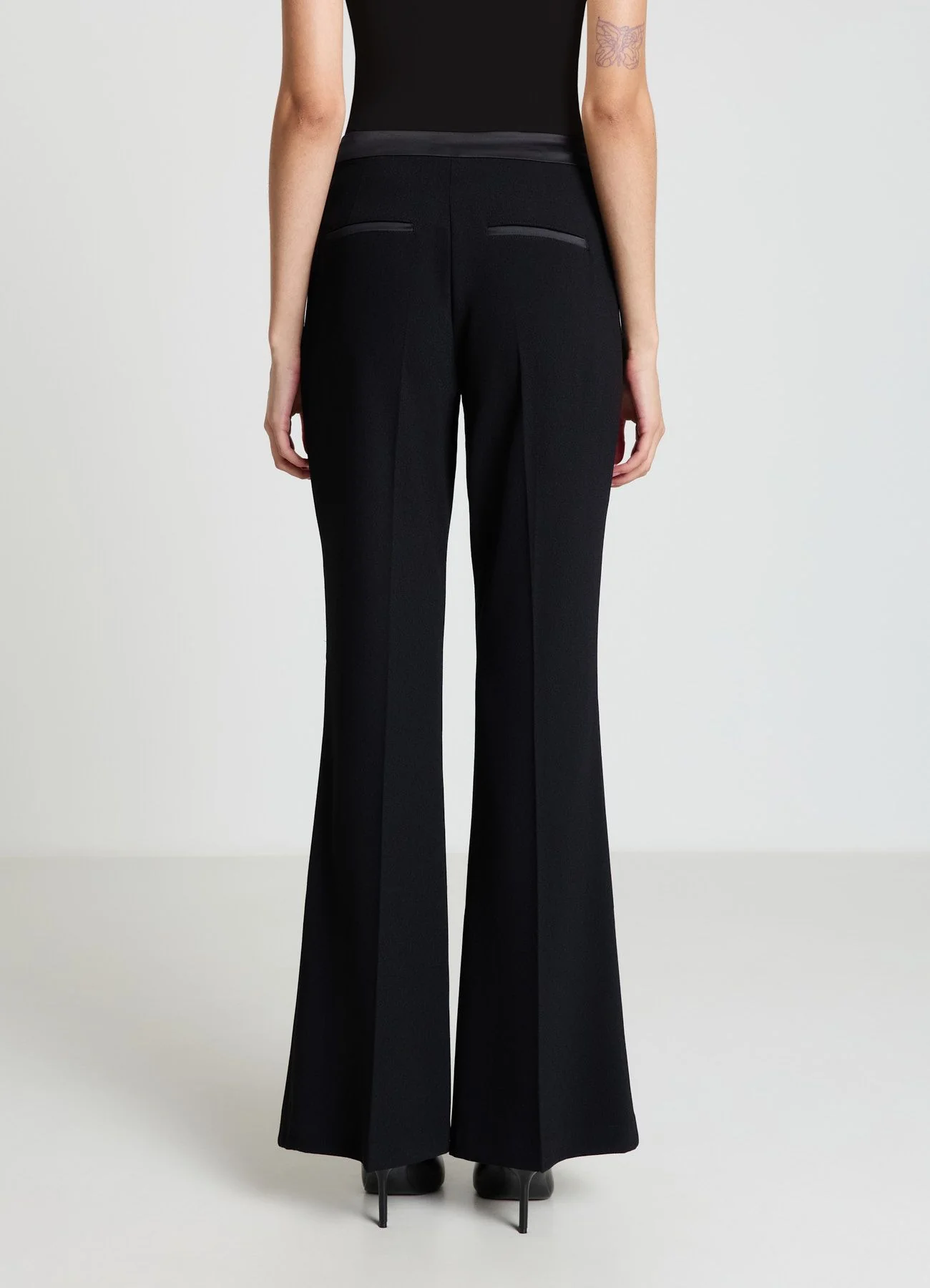 Pantaloni a zampa tessuto crepe - Image 2