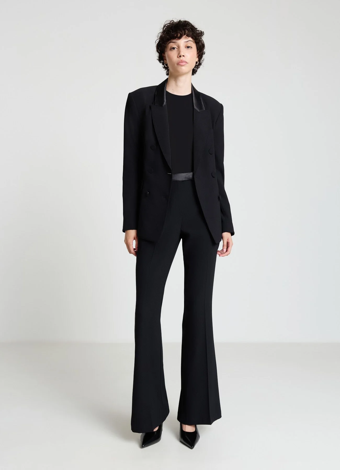 Pantaloni a zampa tessuto crepe - Image 3