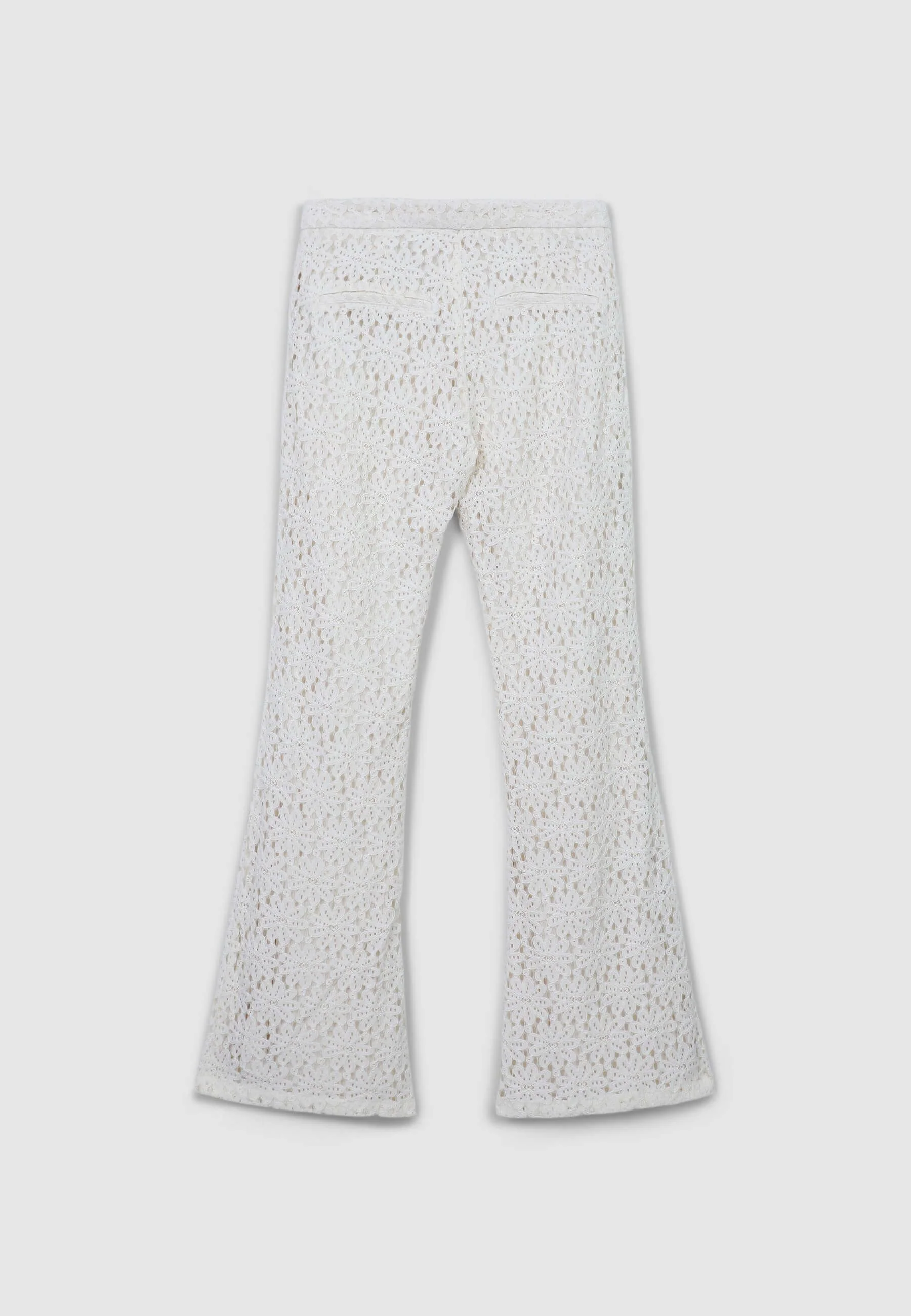 Pantaloni a zampa tessuto macramè - Image 6