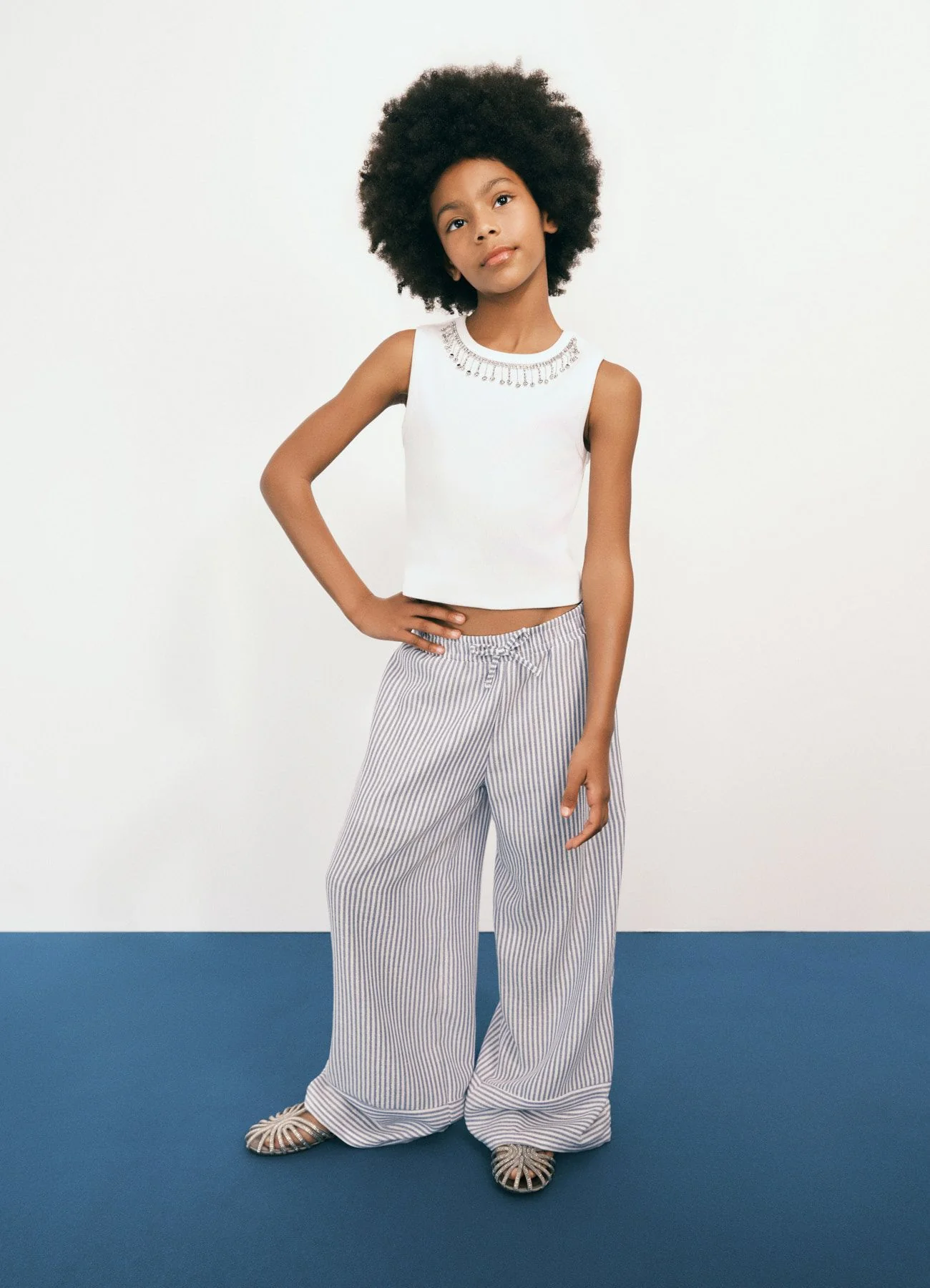 Pantaloni ampi a righe - Image 4