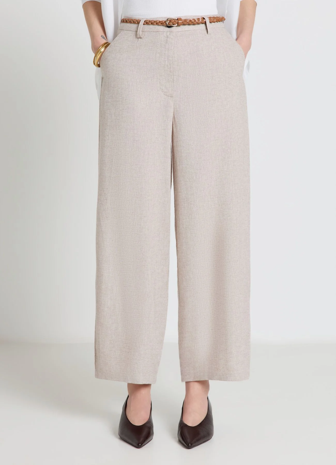 Pantaloni balloon con cintura intrecciata
