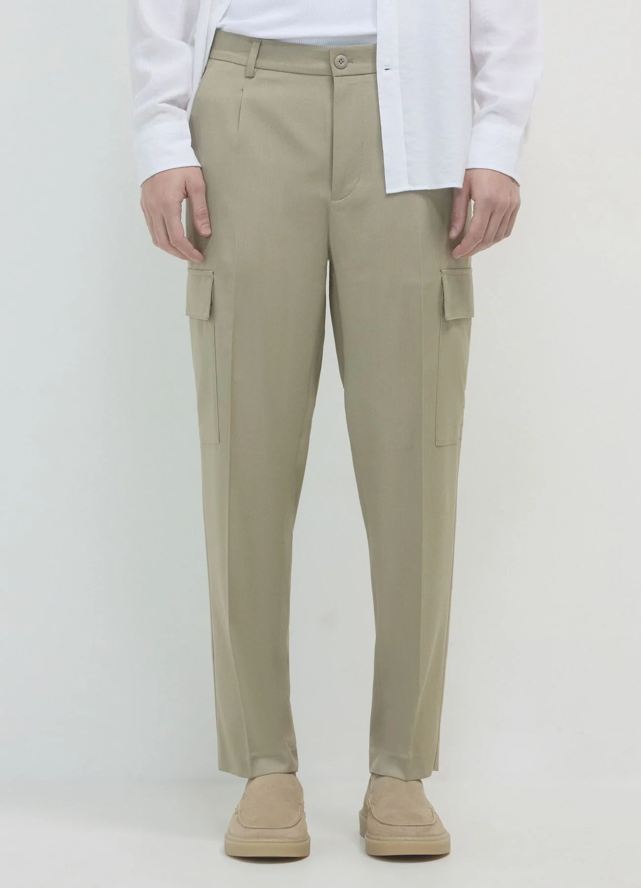 Pantaloni cargo tinta unita - Image 2