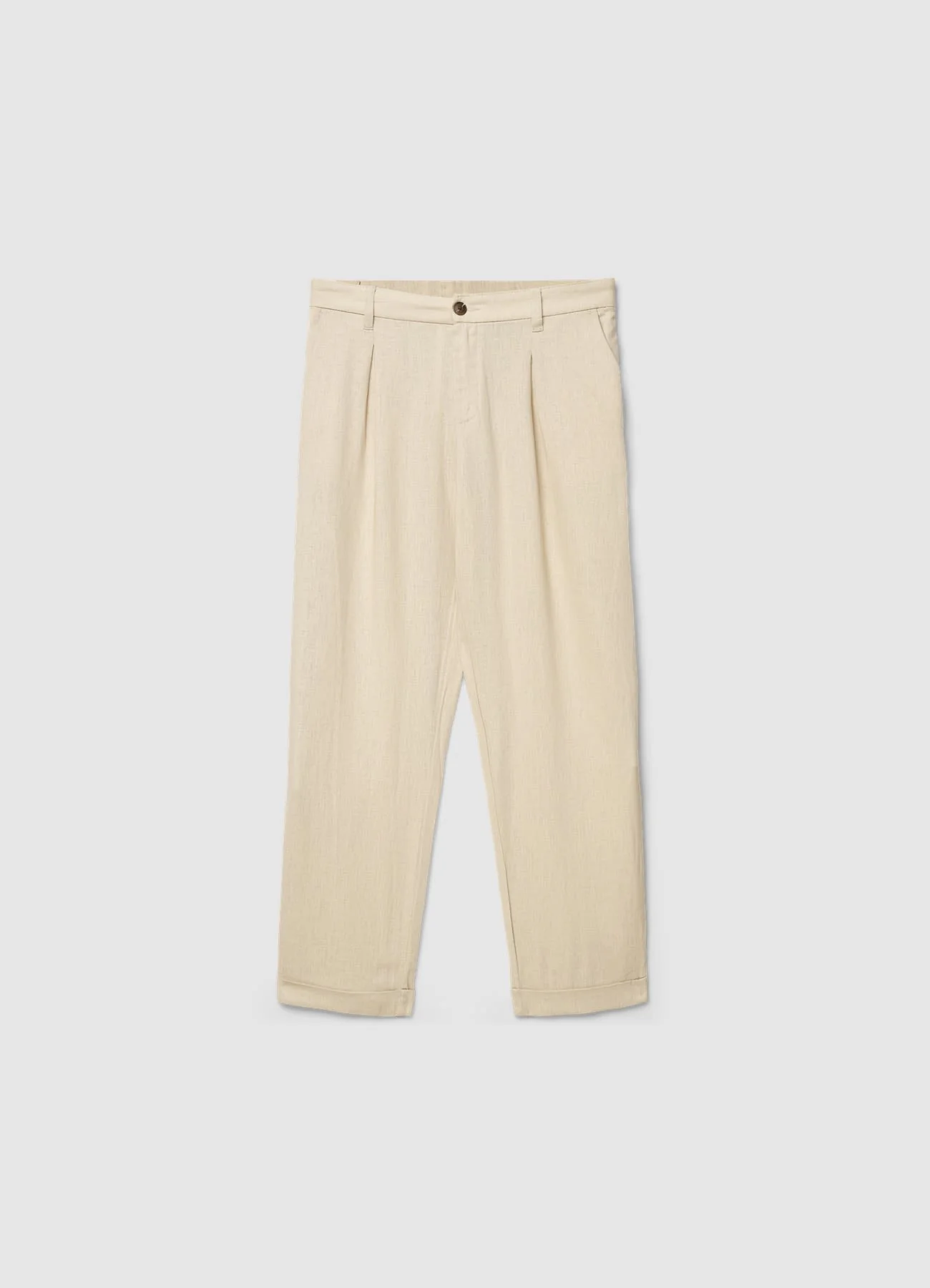 Pantaloni con pince in misto lino - Image 4