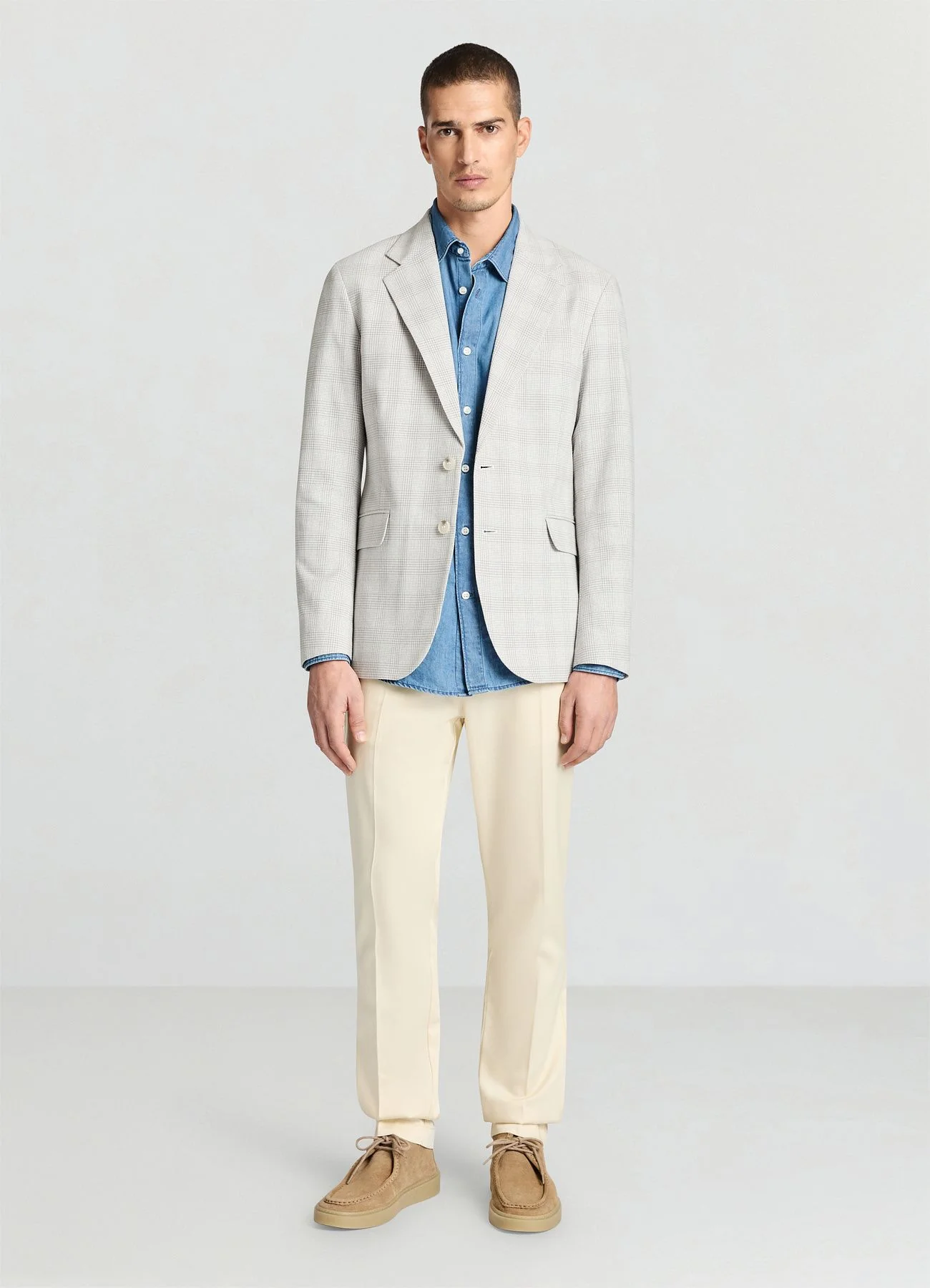 Pantaloni con pinces e tasche a filetto - Image 2