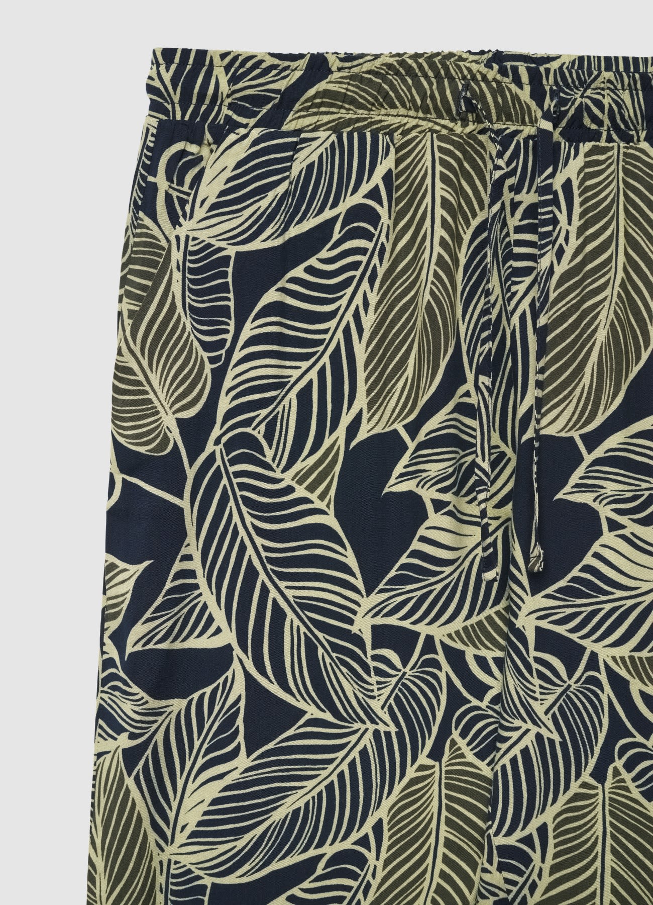 Pantaloni con stampa fogliame e coulisse - Image 4