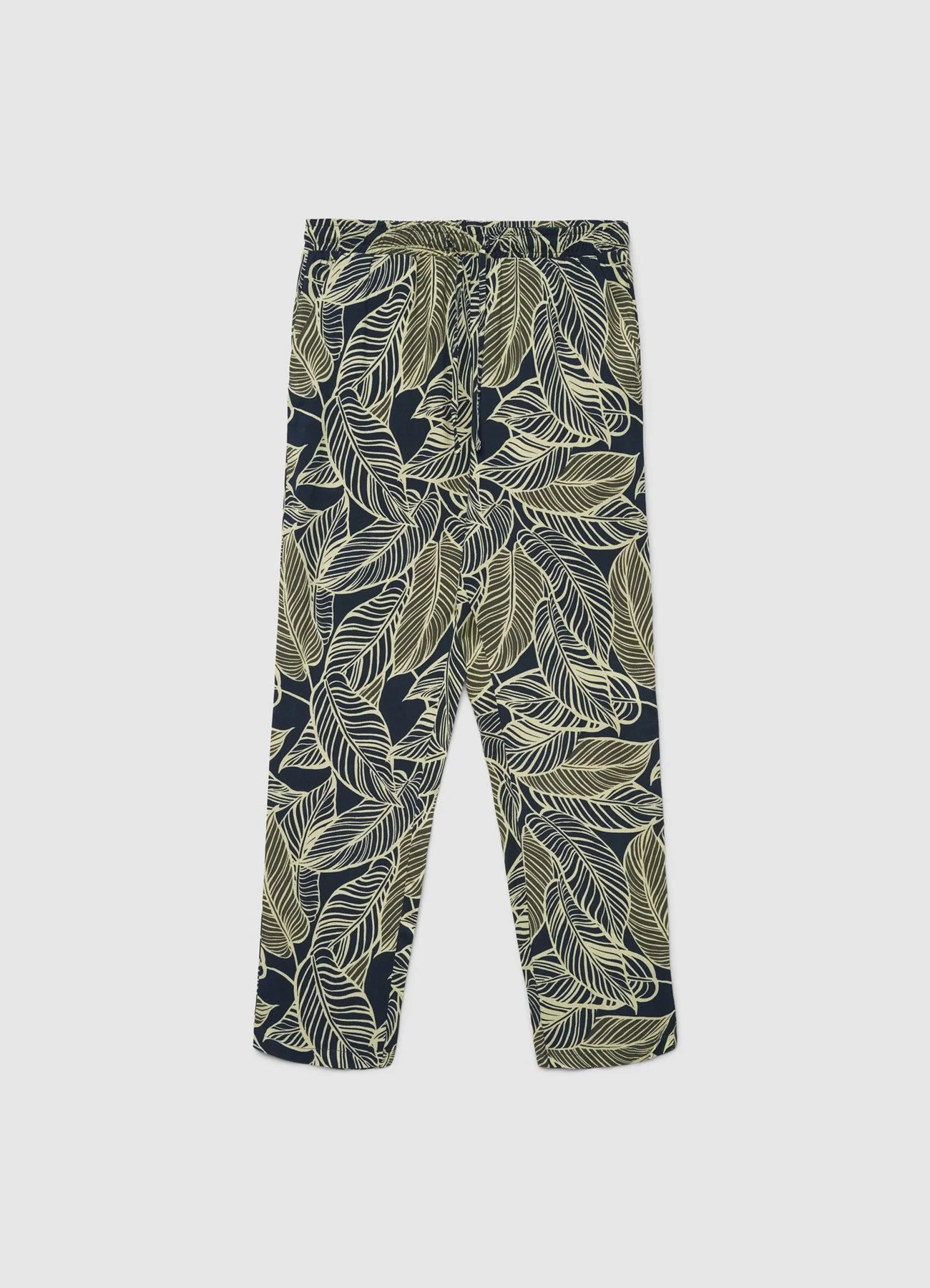 Pantaloni con stampa fogliame e coulisse - Image 5