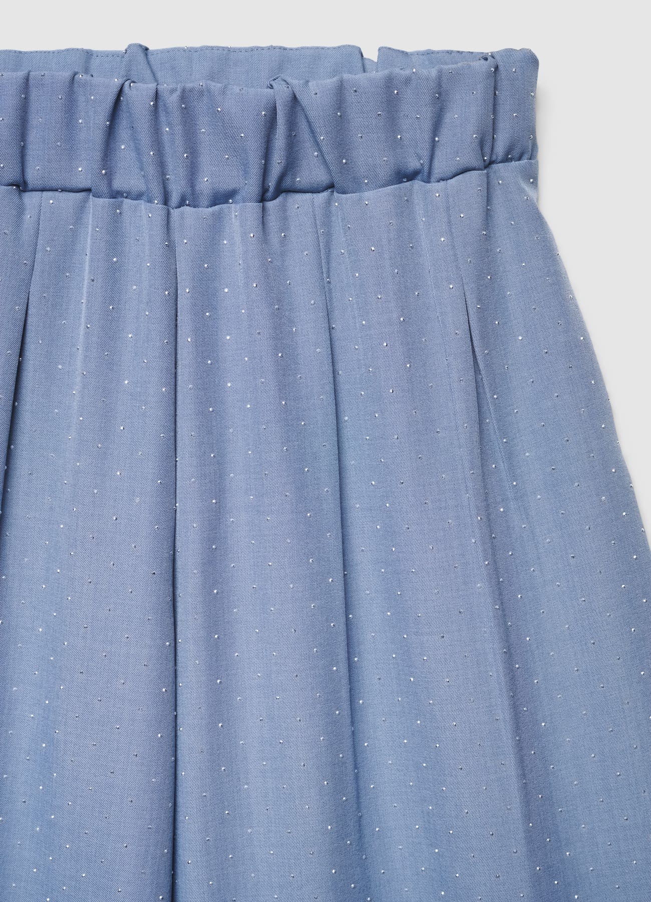 Pantaloni crop a gamba ampia con strass