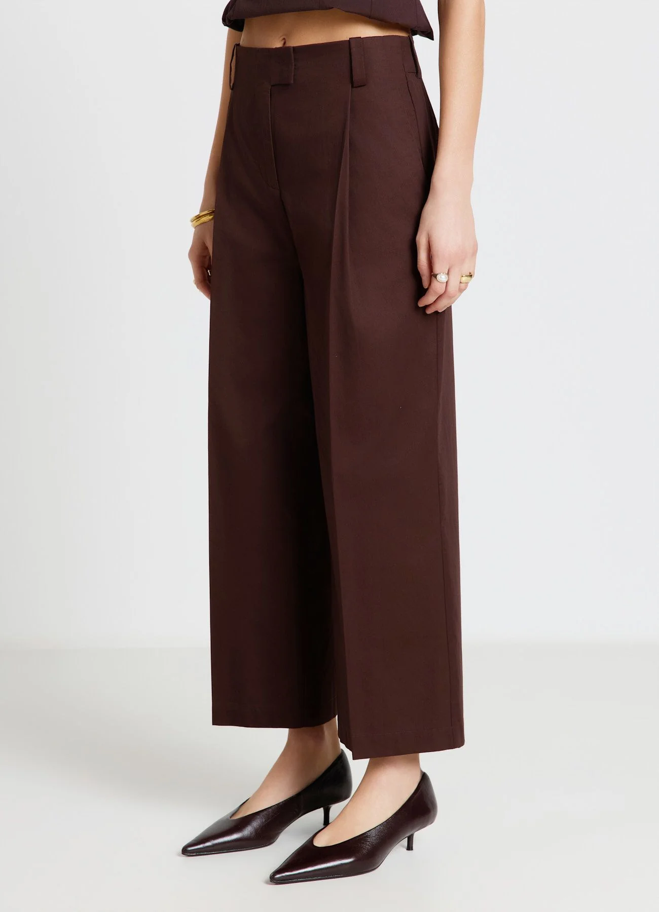 Pantaloni crop palazzo con pinces - Image 2