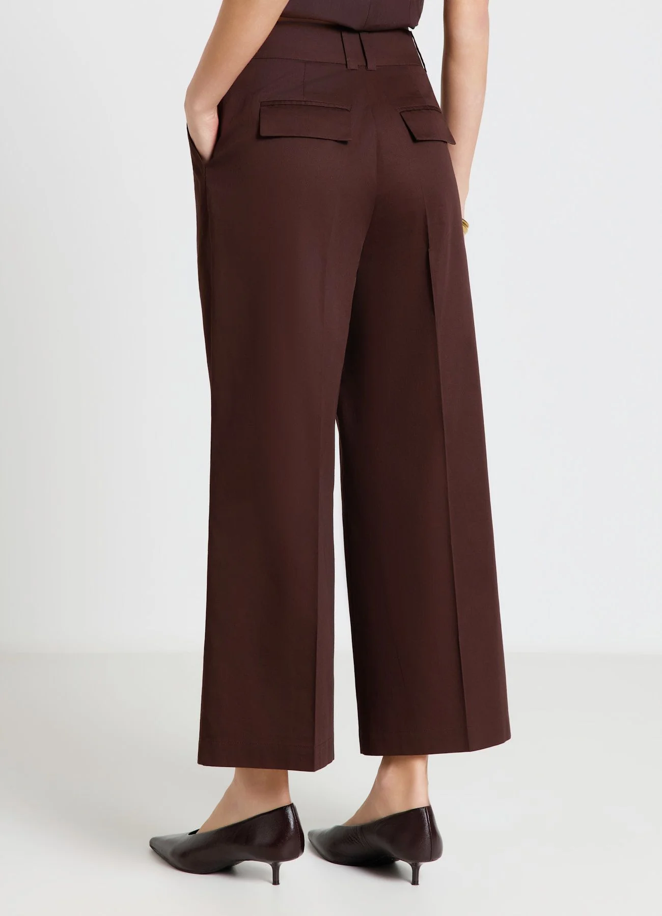 Pantaloni crop palazzo con pinces - Image 3