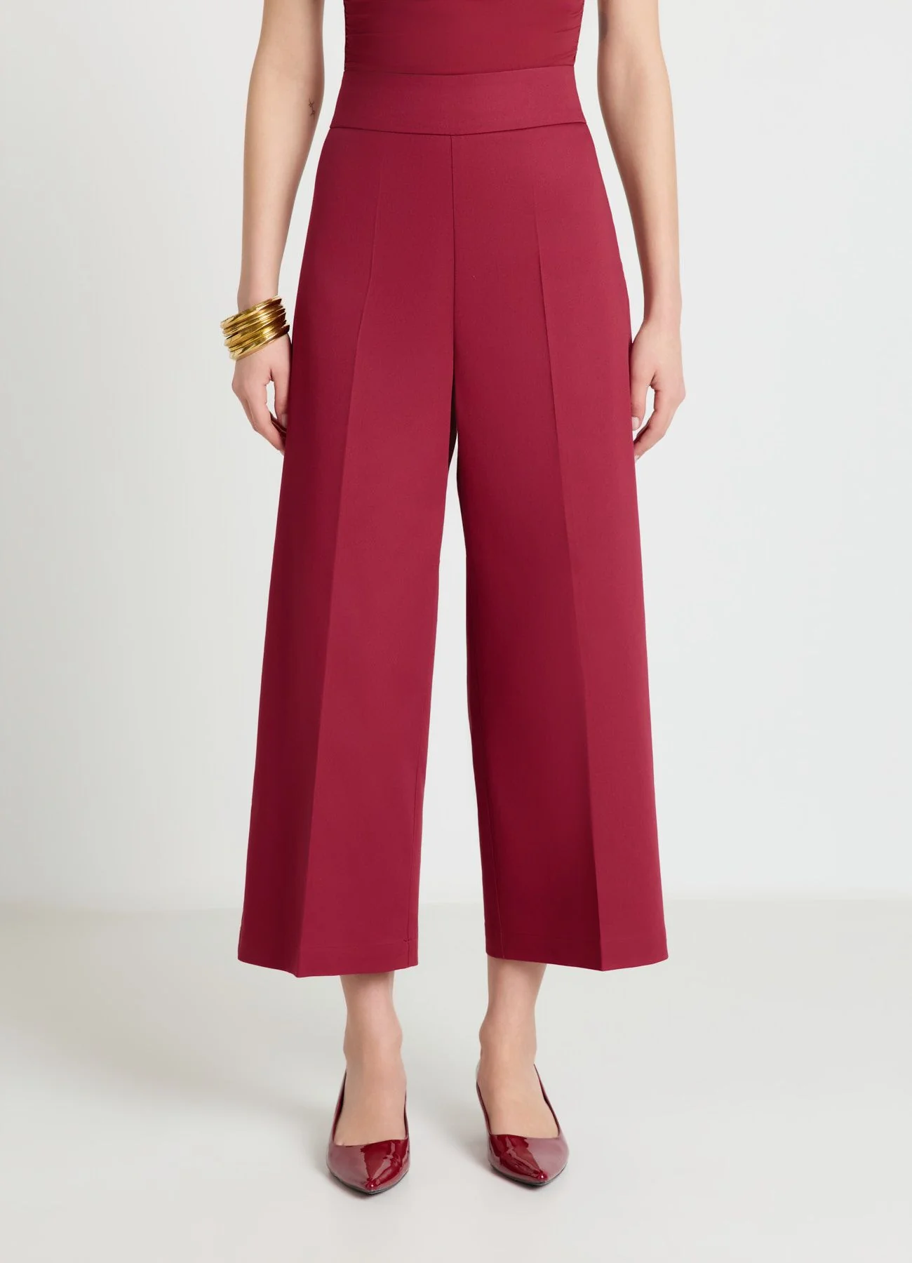 Pantaloni culotte a tinta unita