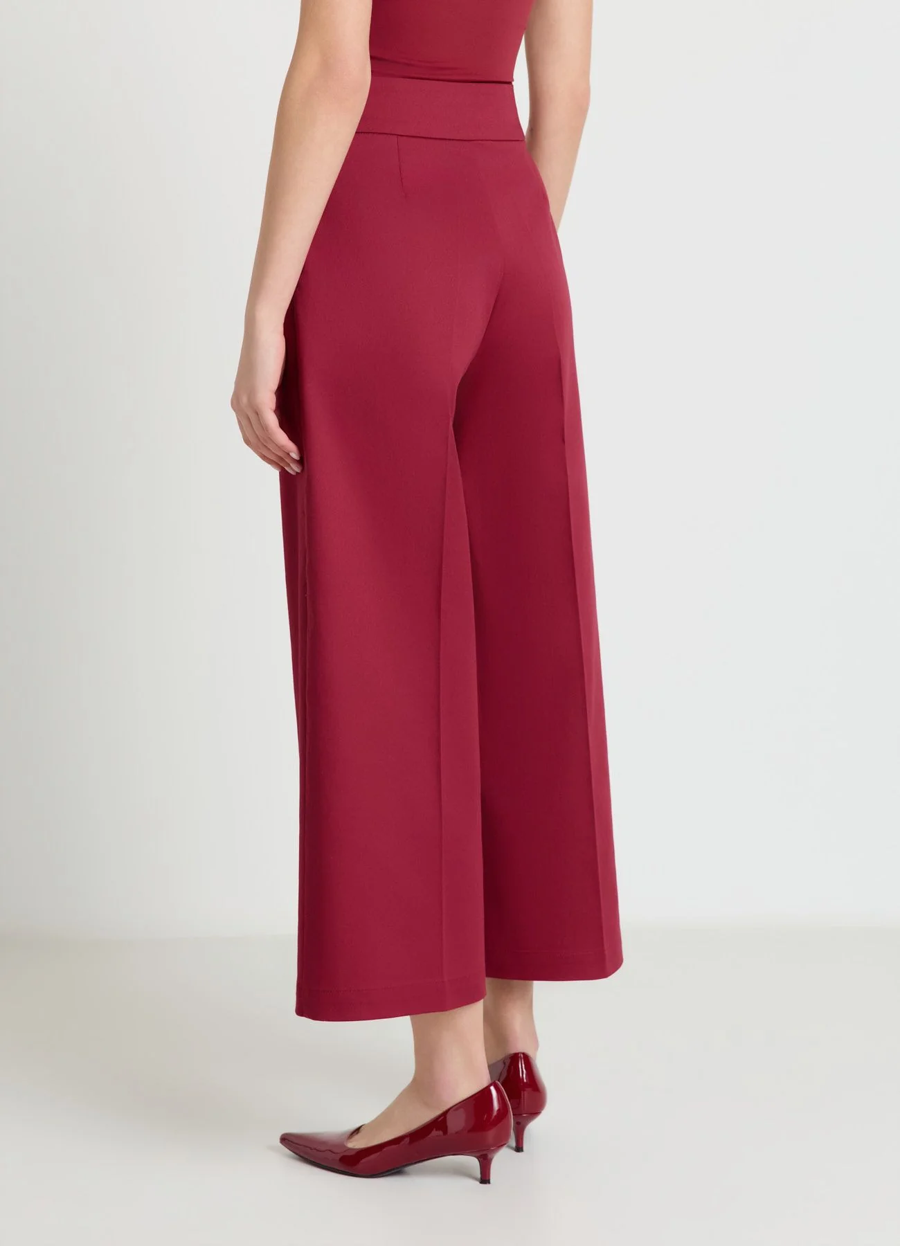 Pantaloni culotte a tinta unita - Image 3