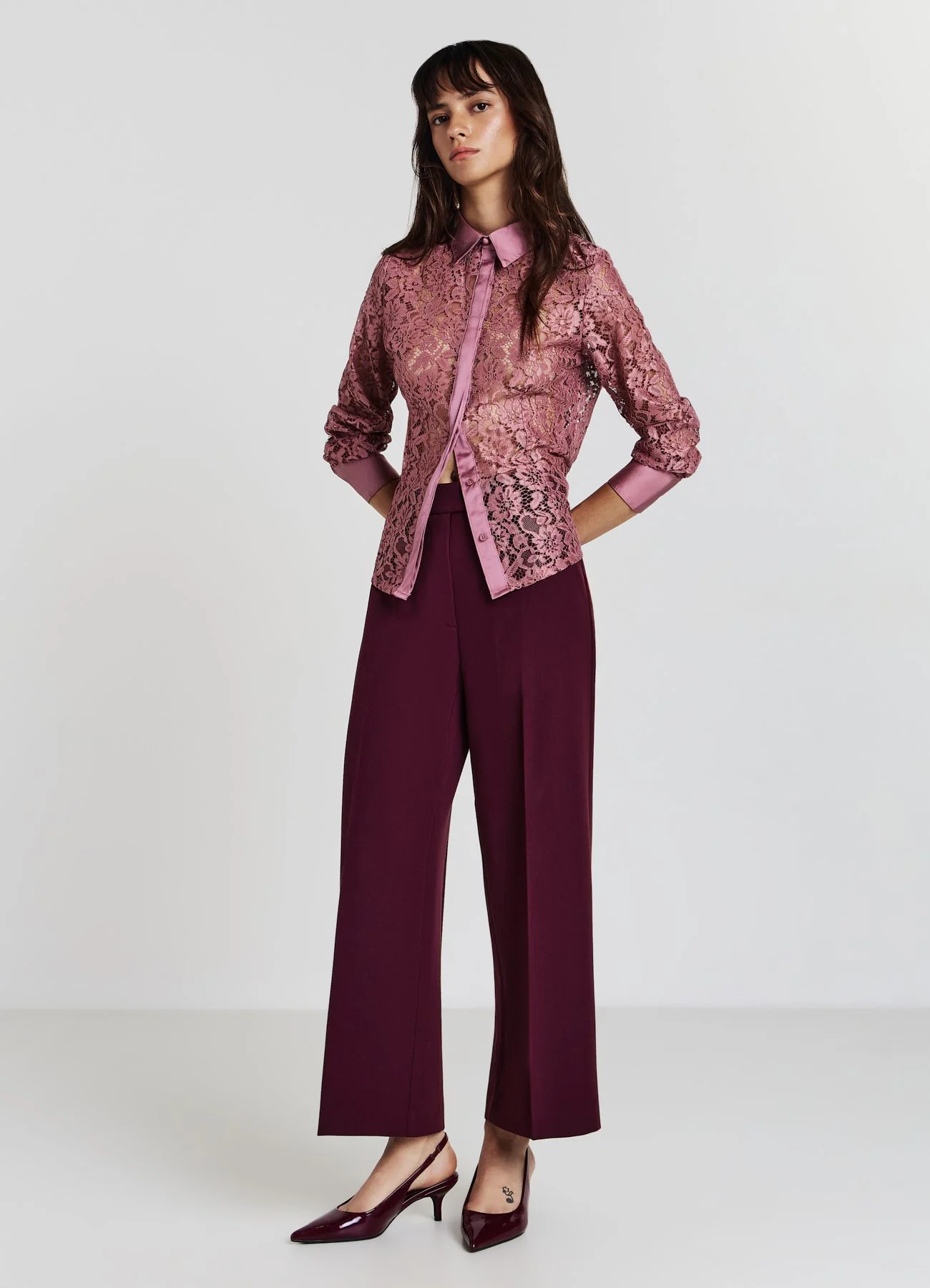 Pantaloni culotte a vita alta - Image 2