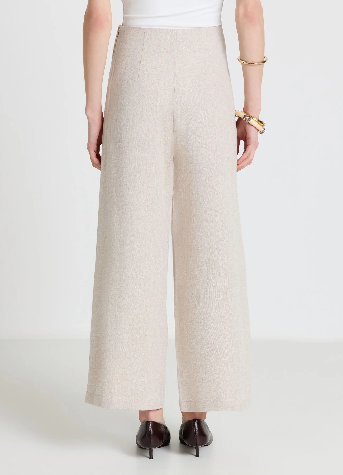 Pantaloni culotte con fibbia in lino - Image 3