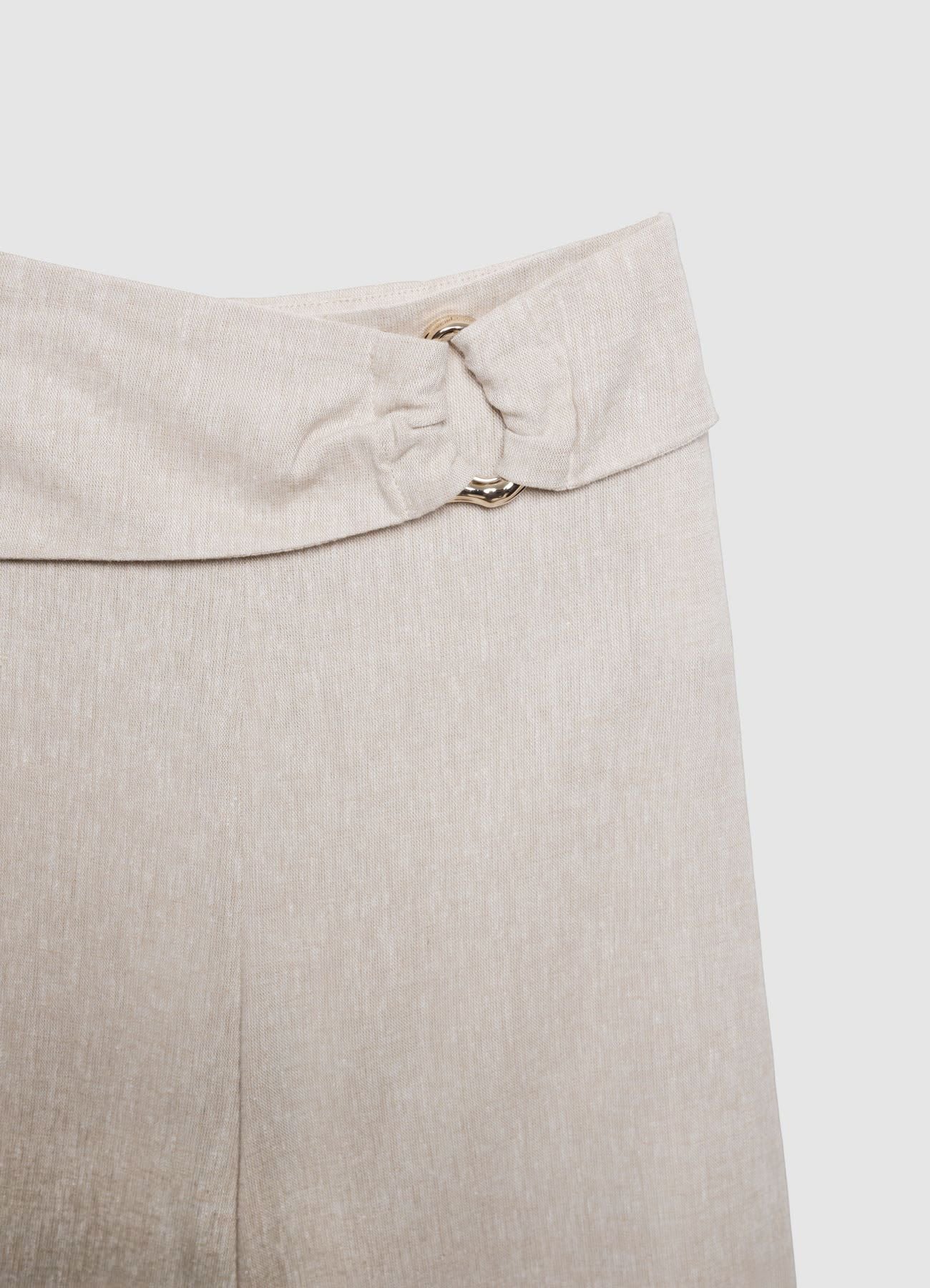 Pantaloni culotte con fibbia in lino - Image 5