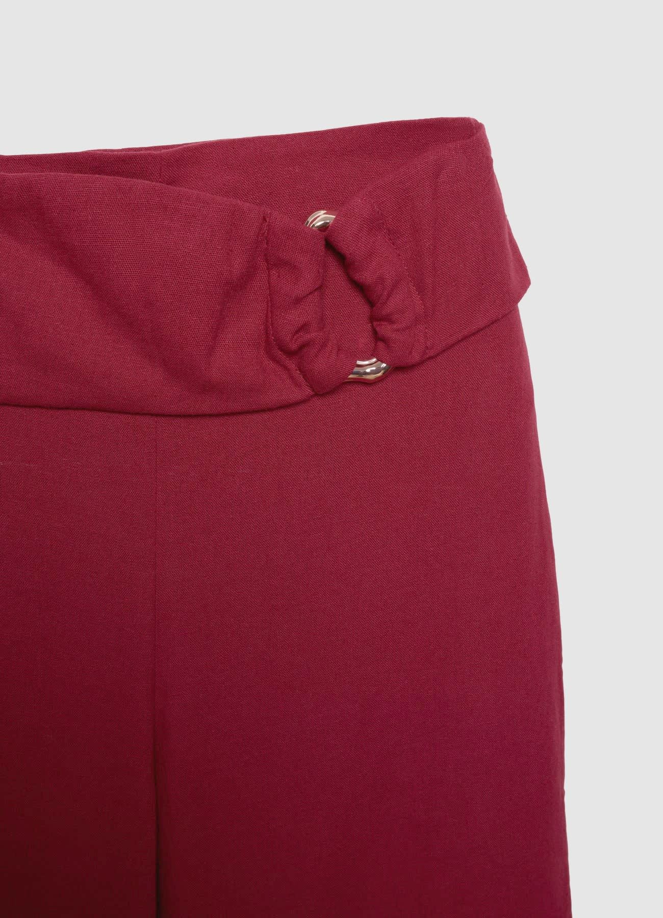 Pantaloni culotte con fibbia in lino - Image 4
