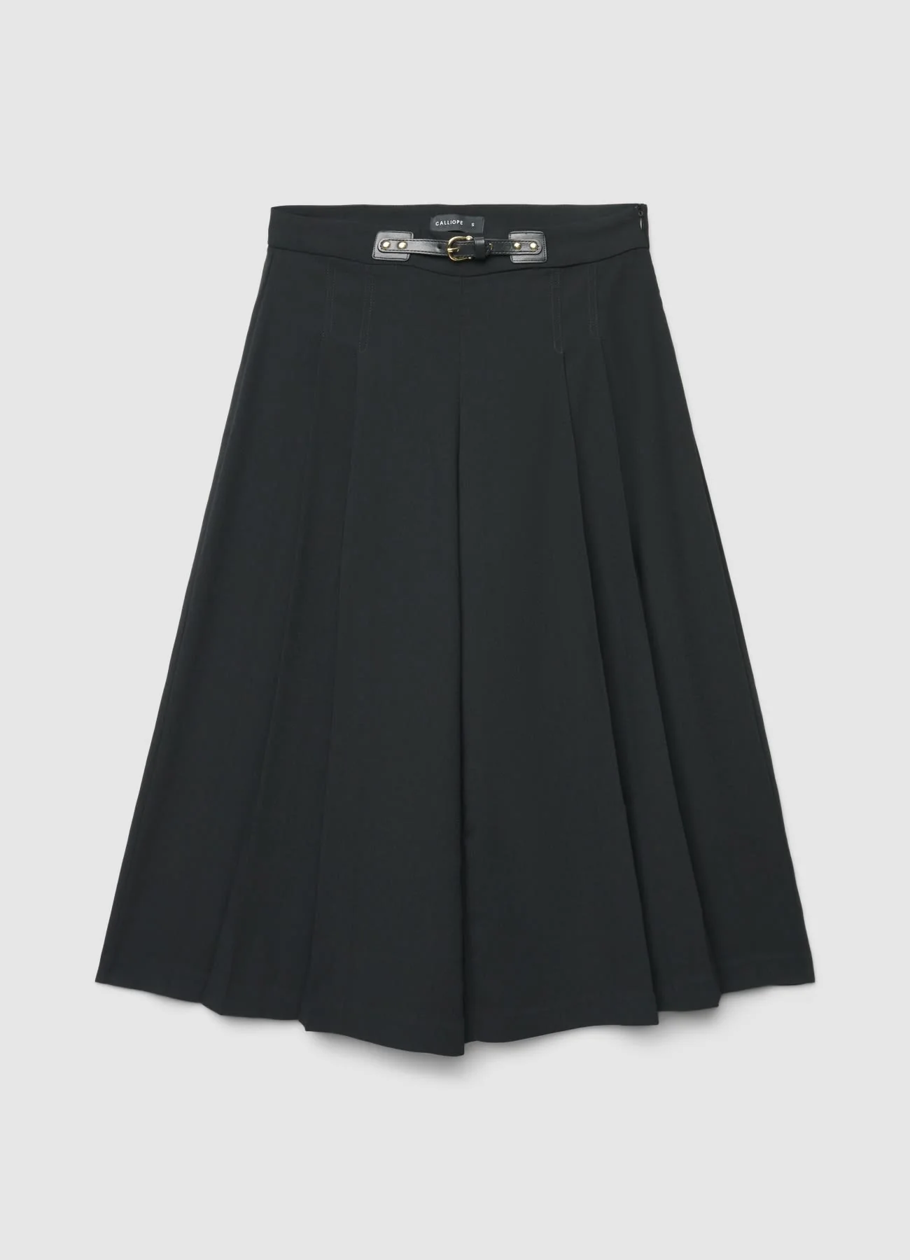 Pantaloni culotte con pieghe e cintura - Image 4