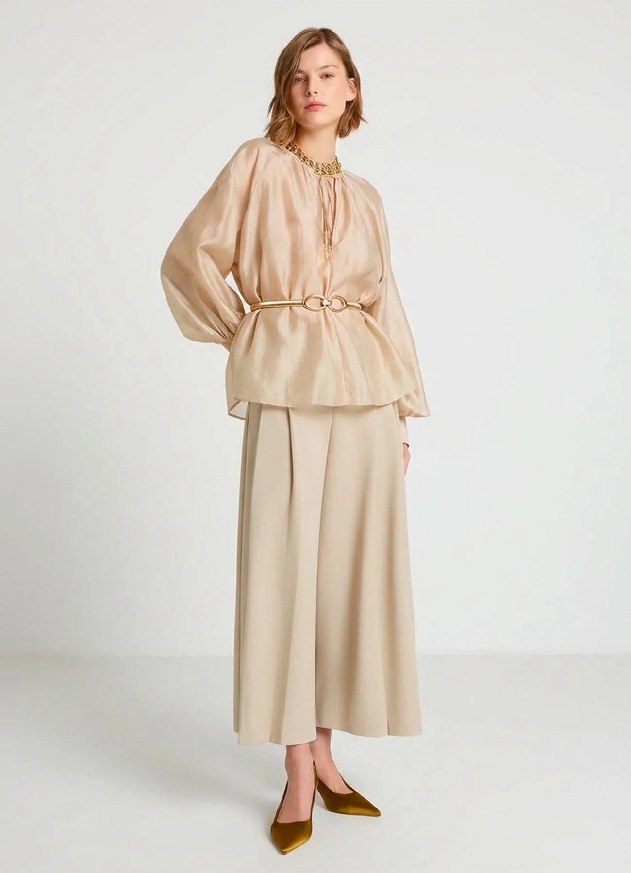 Pantaloni culotte con pieghe - Image 2