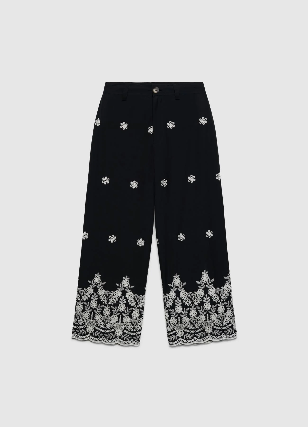 Pantaloni culotte con ricamo floreale - Image 4