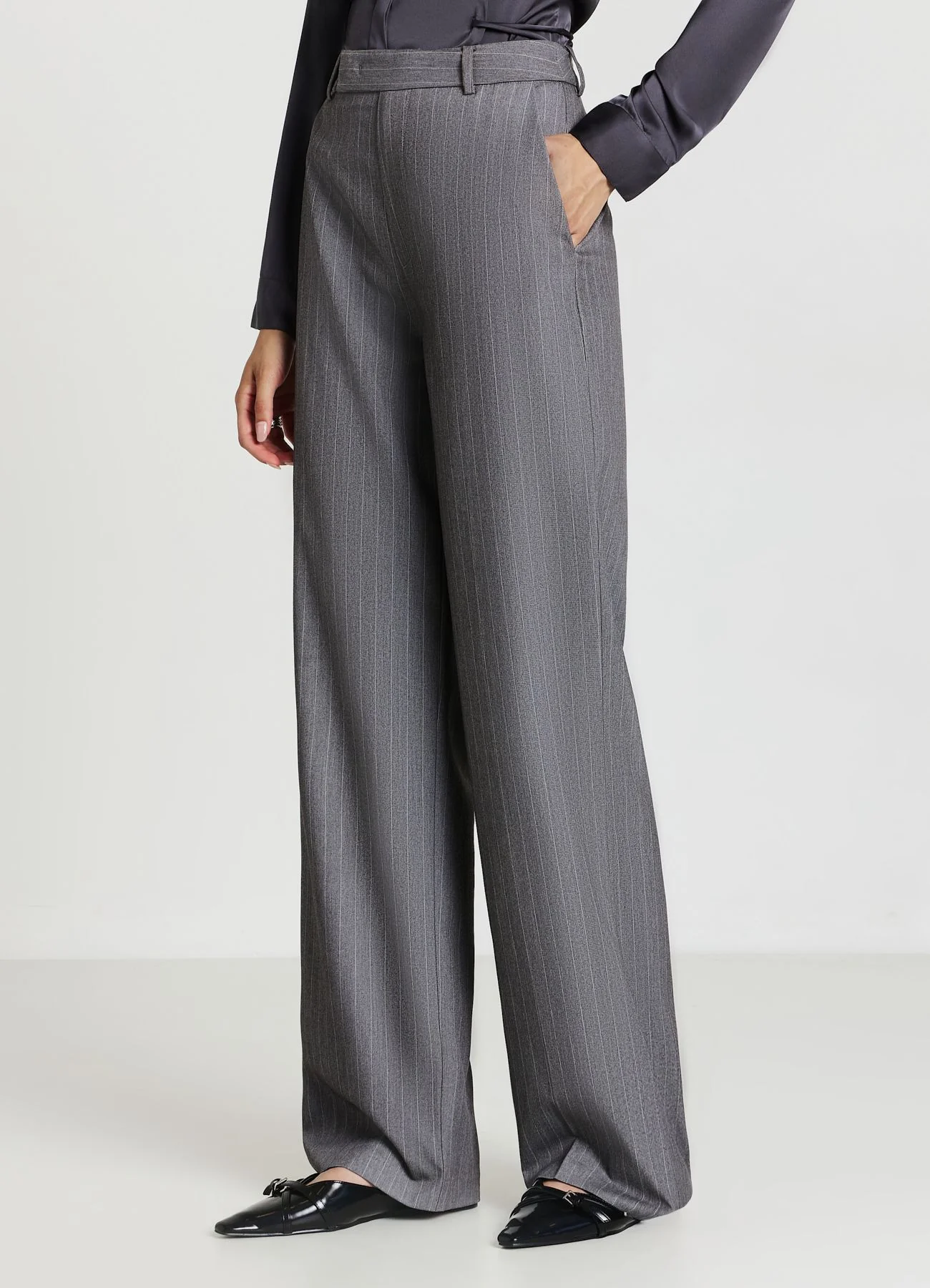 Pantaloni dritti gessati - Image 2