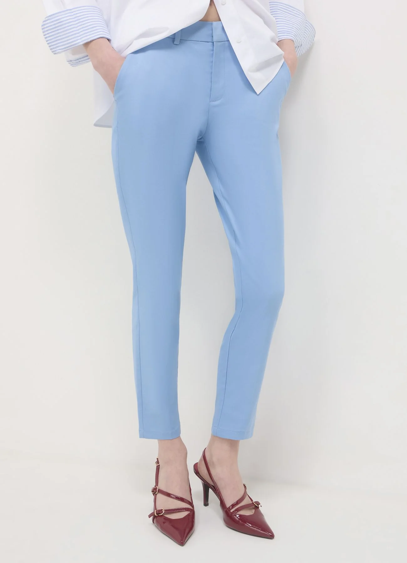 Pantaloni in rasatello di cotone