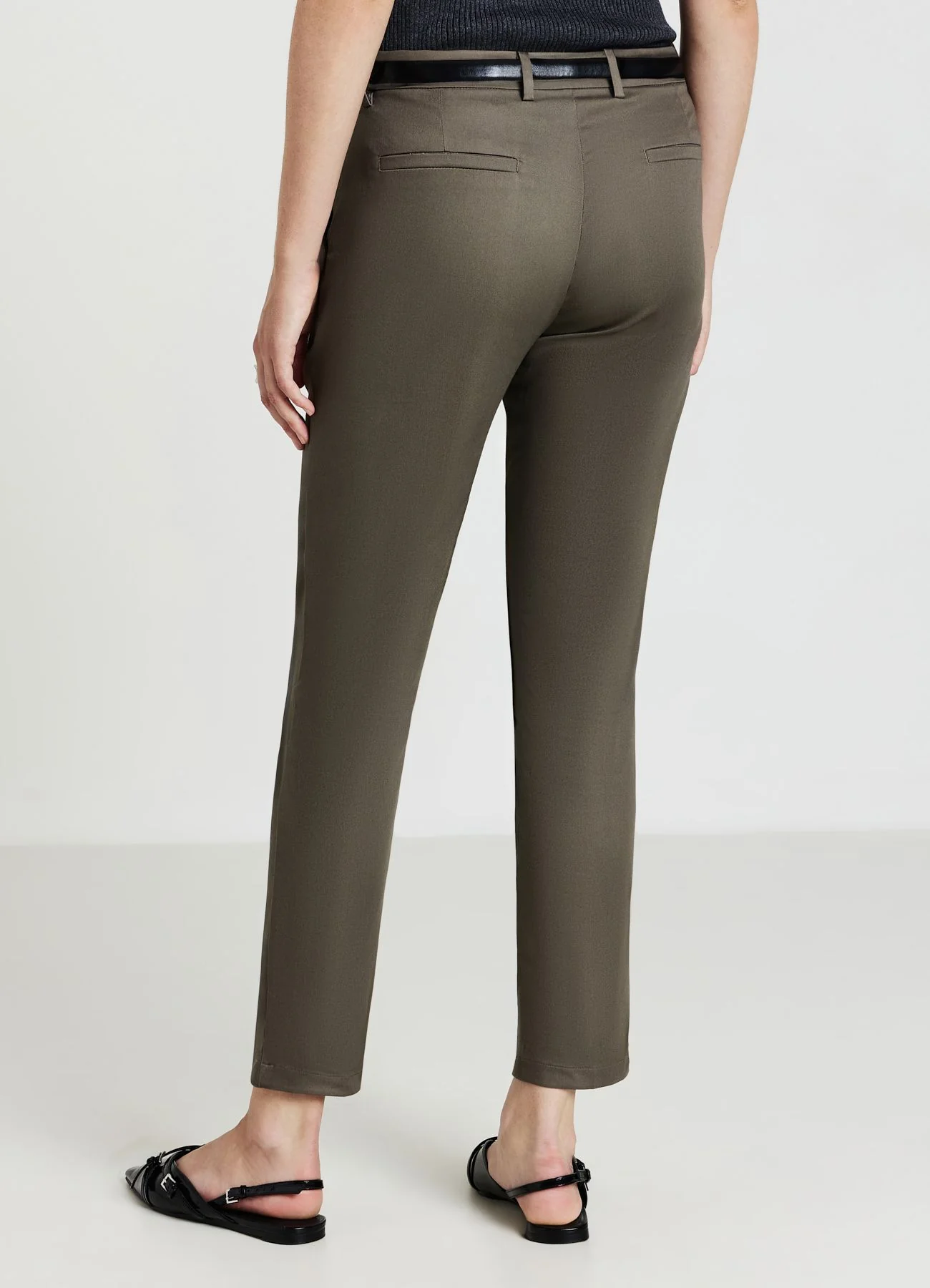Pantaloni in rasatello tinta unita - Image 2