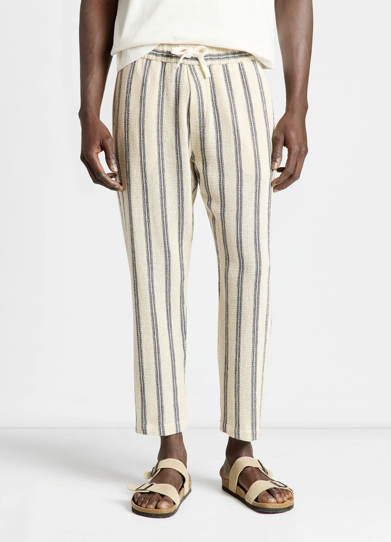 Pantaloni jogger a righe con coulisse - Image 2