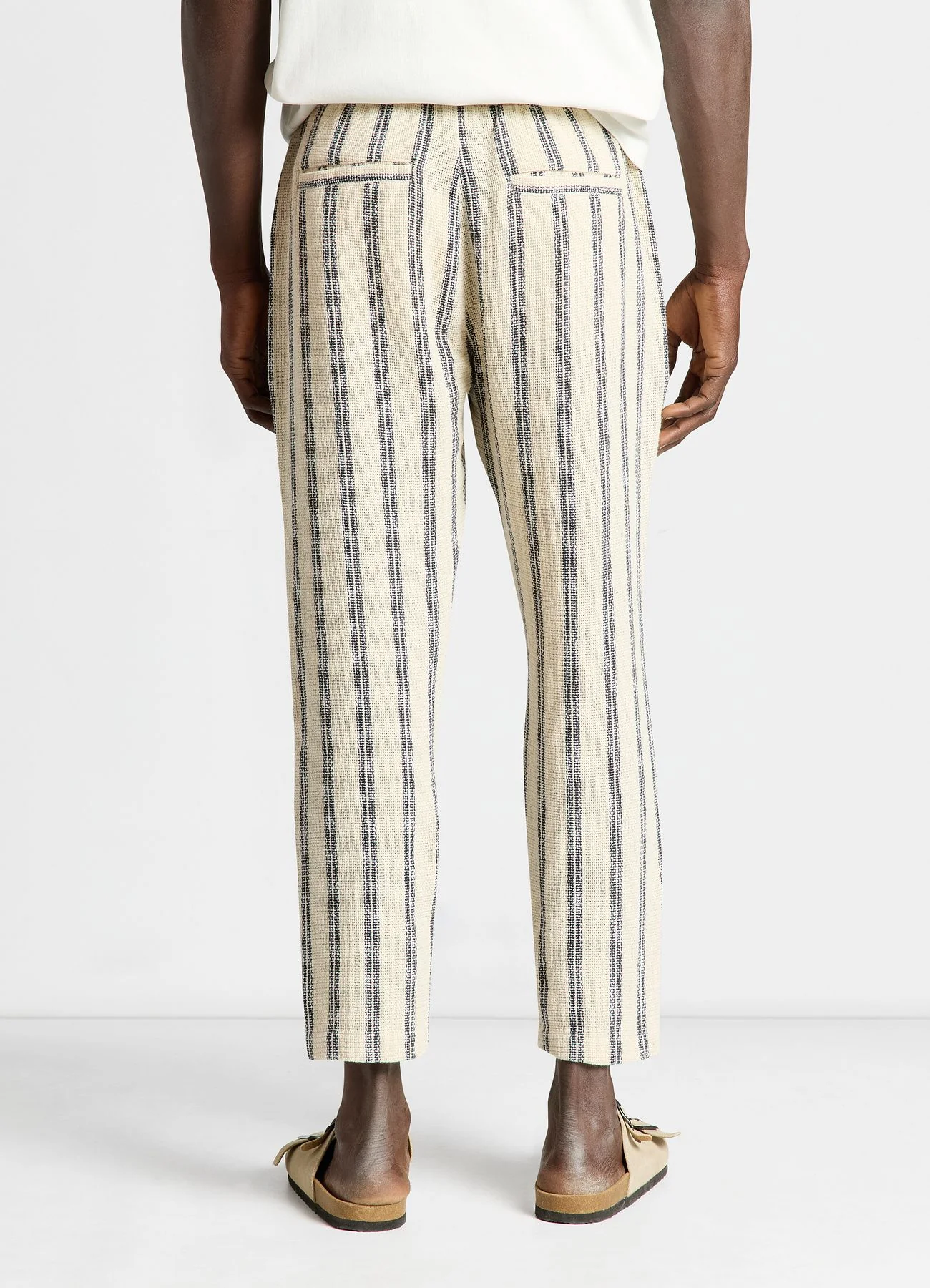 Pantaloni jogger a righe con coulisse - Image 3