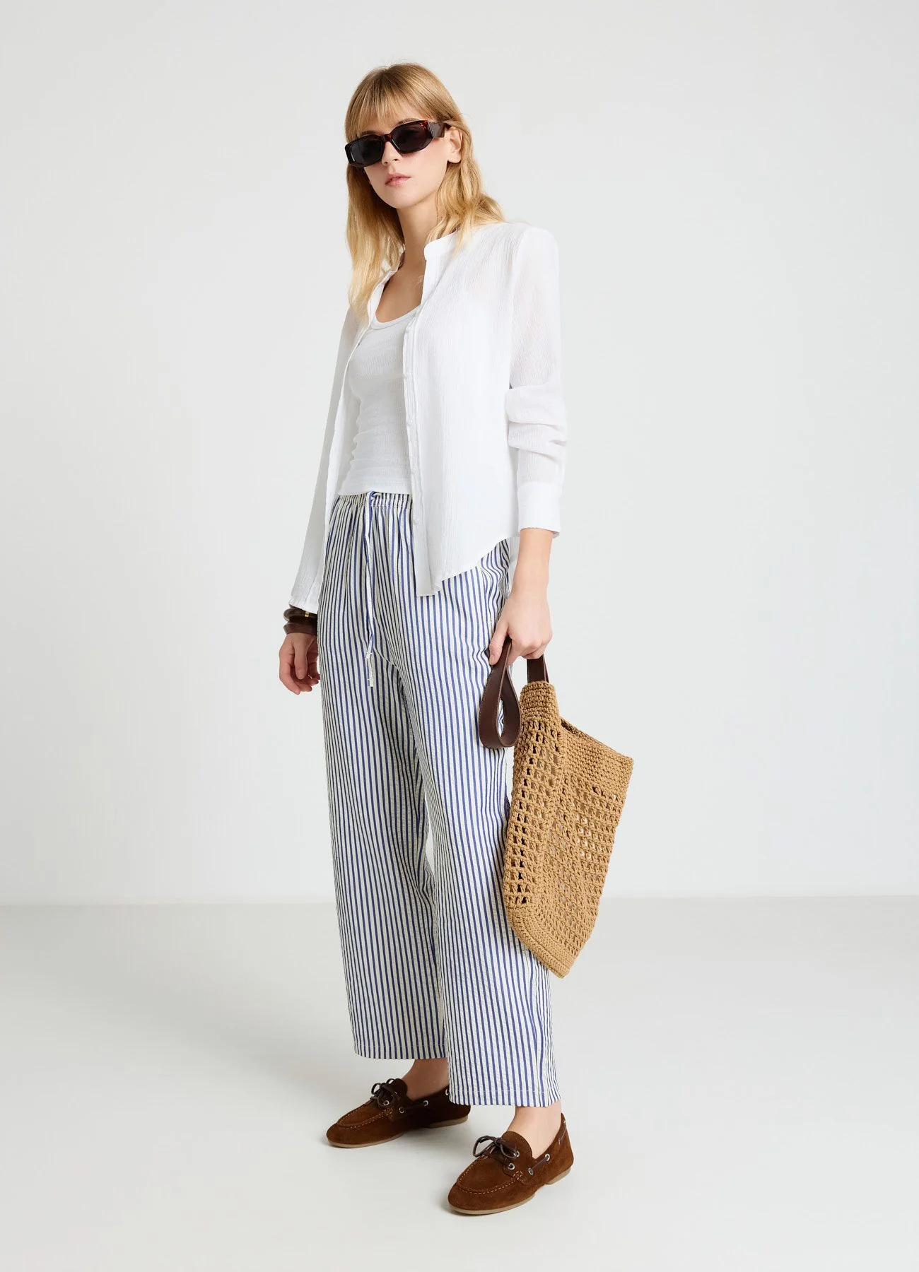 Pantaloni jogger a righe crinkle - Image 3