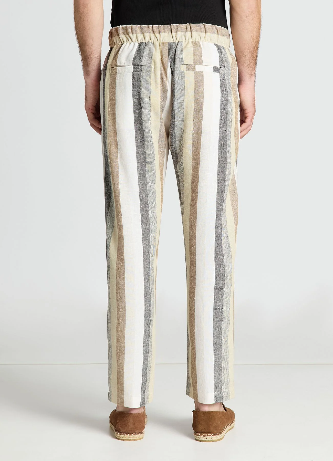 Pantaloni jogger a righe misto lino - Image 3