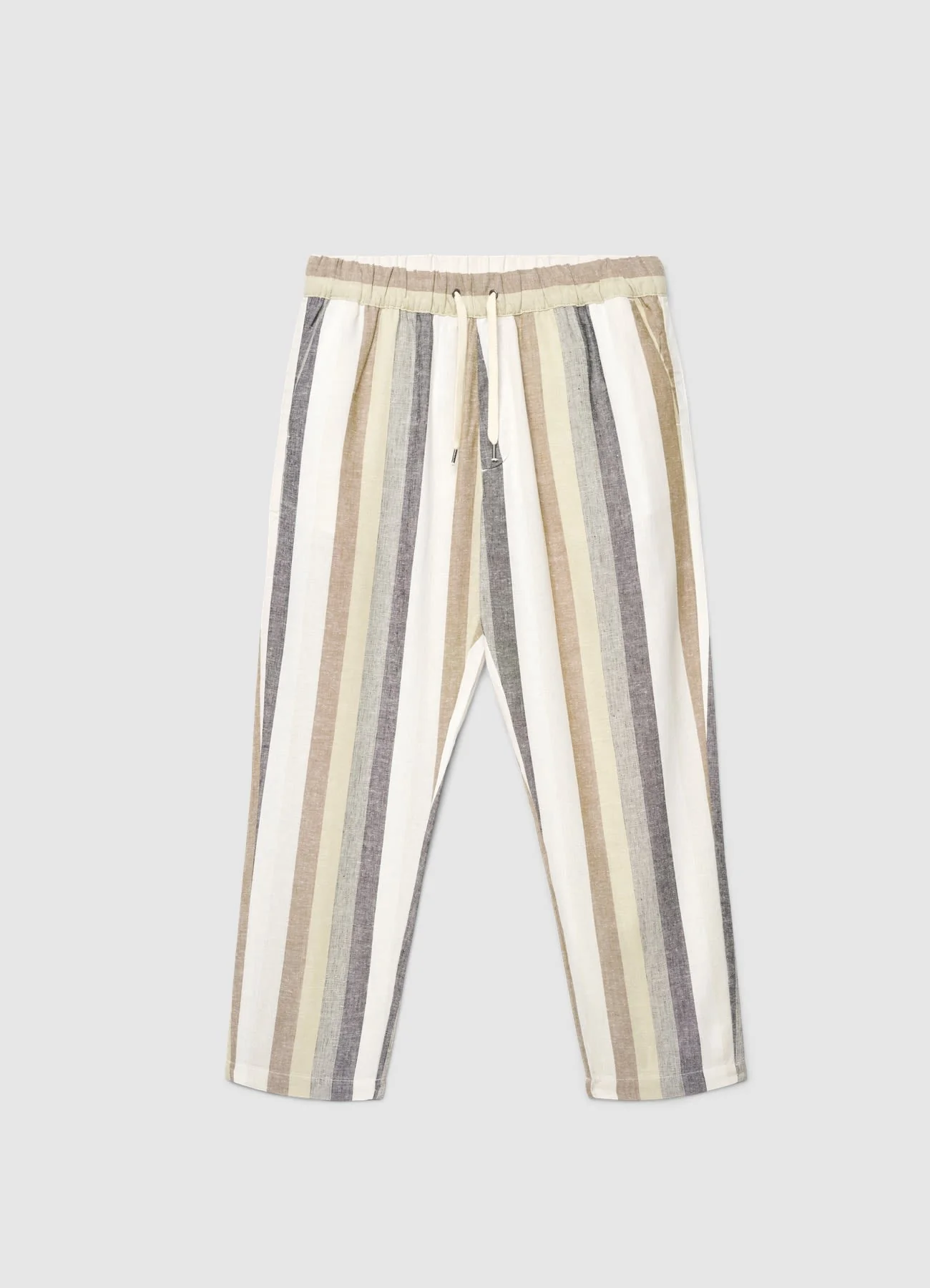 Pantaloni jogger a righe misto lino - Image 5